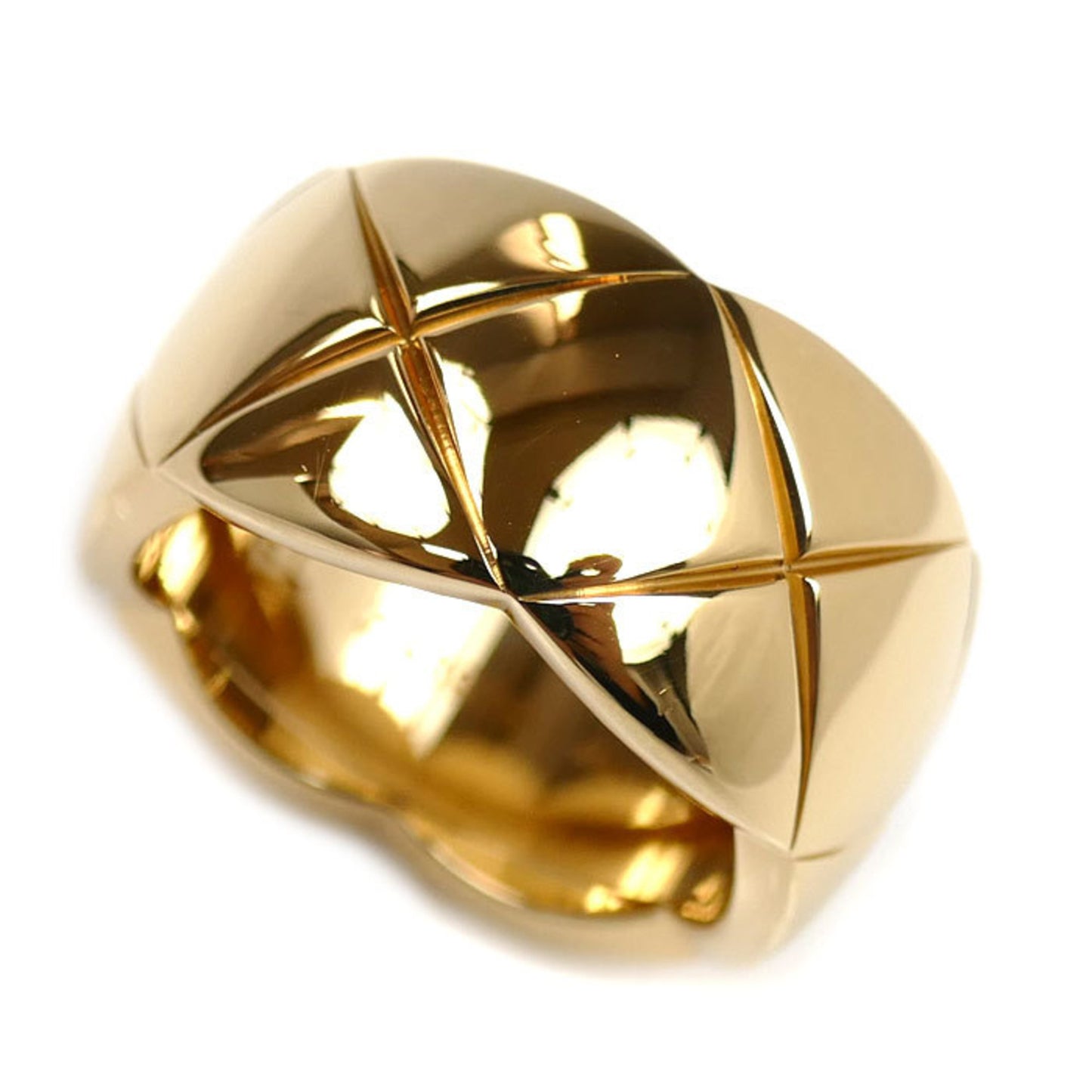 CHANEL 18KYG Yellow Gold Coco Crush Large Ring J10574 Size 13 (53cm) 11.0g Women's