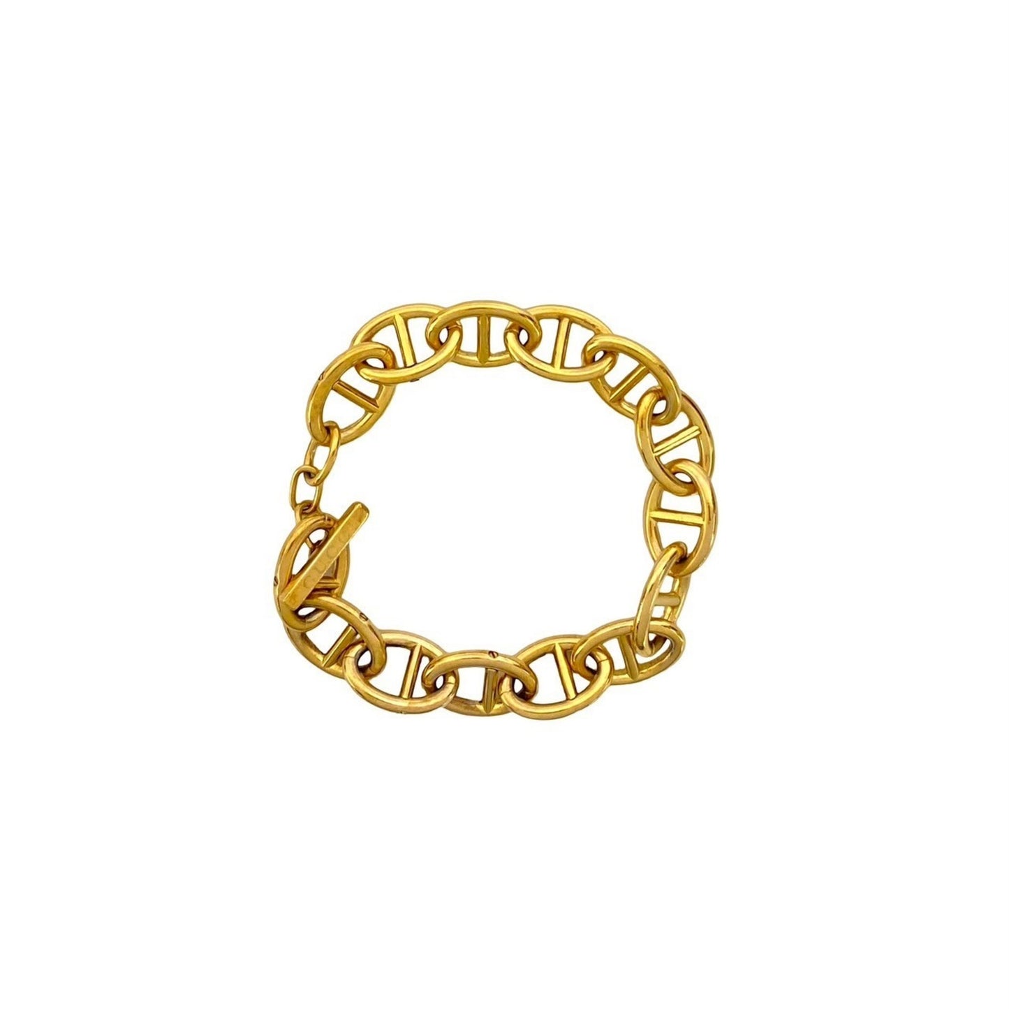 GUCCI Anchor Chain Bracelet Logo Bangle Gold 37354