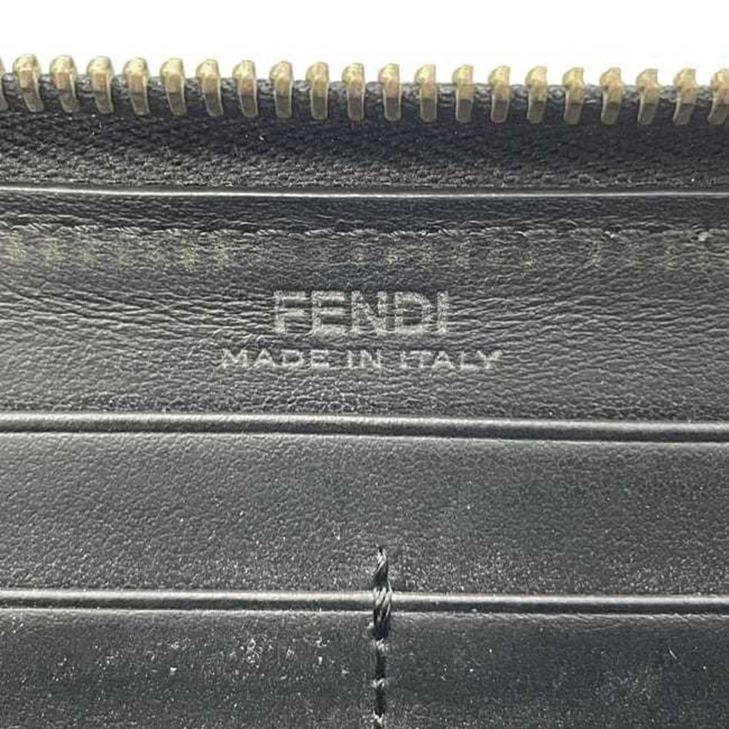 Fendi round long wallet ec-24631 Black Bugs 7M0210 leather metal SQP 198 3260 FENDI Monster Eye black men's women's