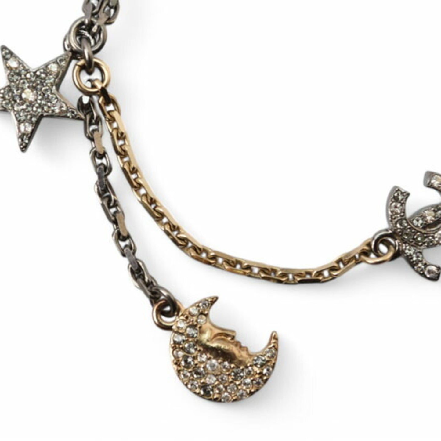 Chanel Bangle/Chain Bracelet CHANEL CC/Coco Mark/Star/Moon Silver/Gold 17B