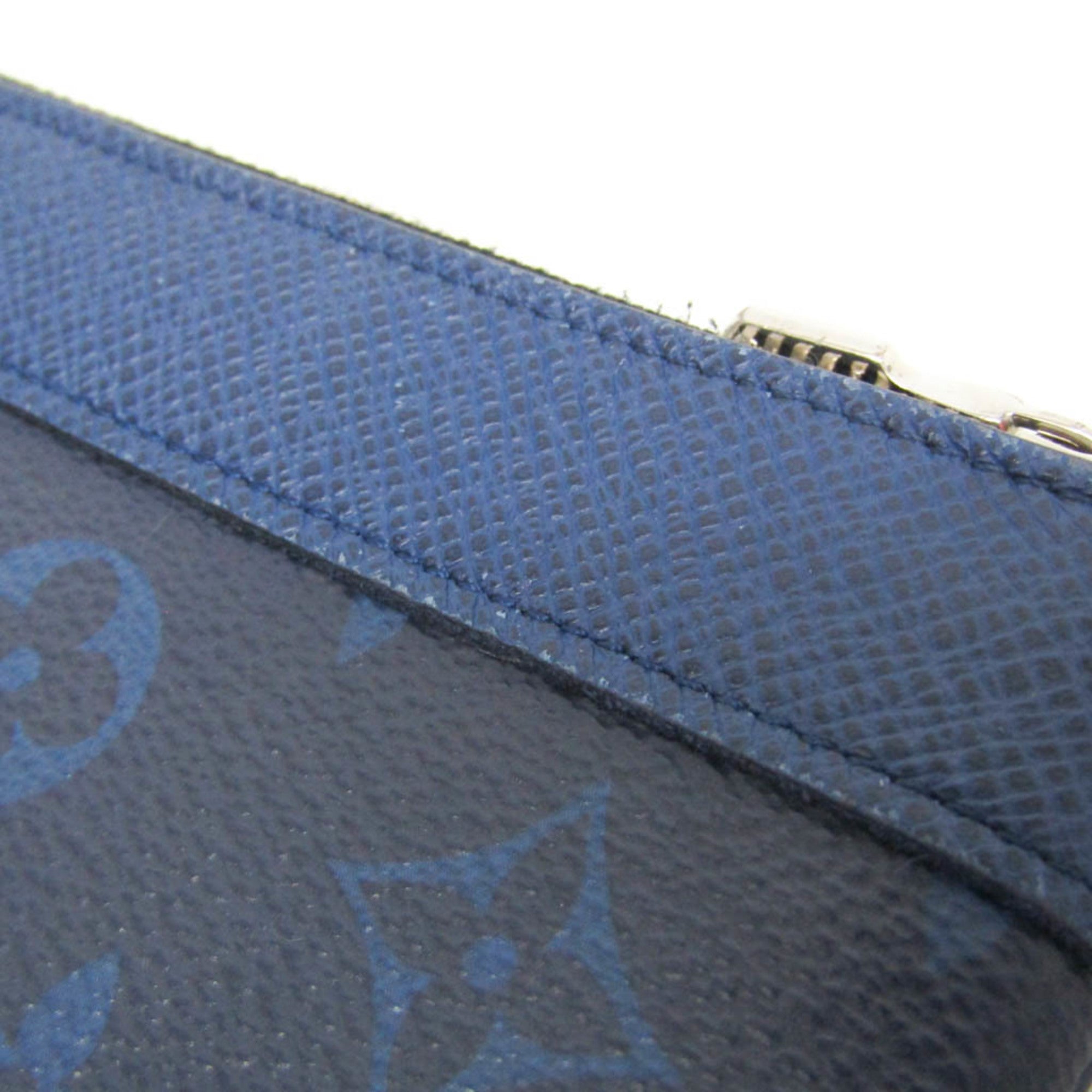 Louis Vuitton Taiga Pochette Discovery PM M30278 Men's Clutch Bag Cobalt