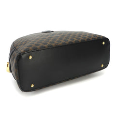 Celine Macadam Handbag, Leather, Black/Brown, Gold Hardware — Like New