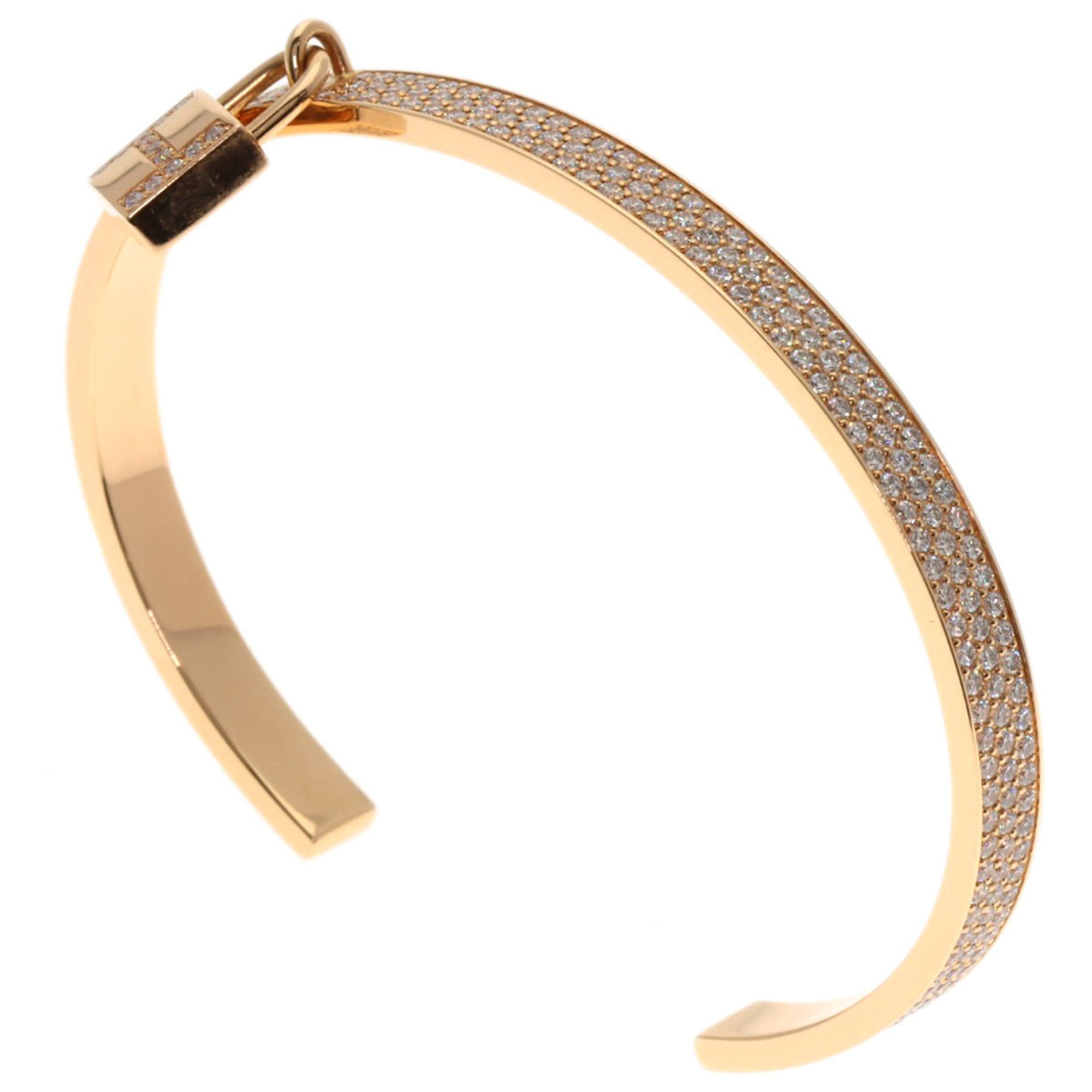 Hermes Hermès Kelly Crochet Pavé Diamond Bracelet in 18K Pink Gold for Women — Like New
