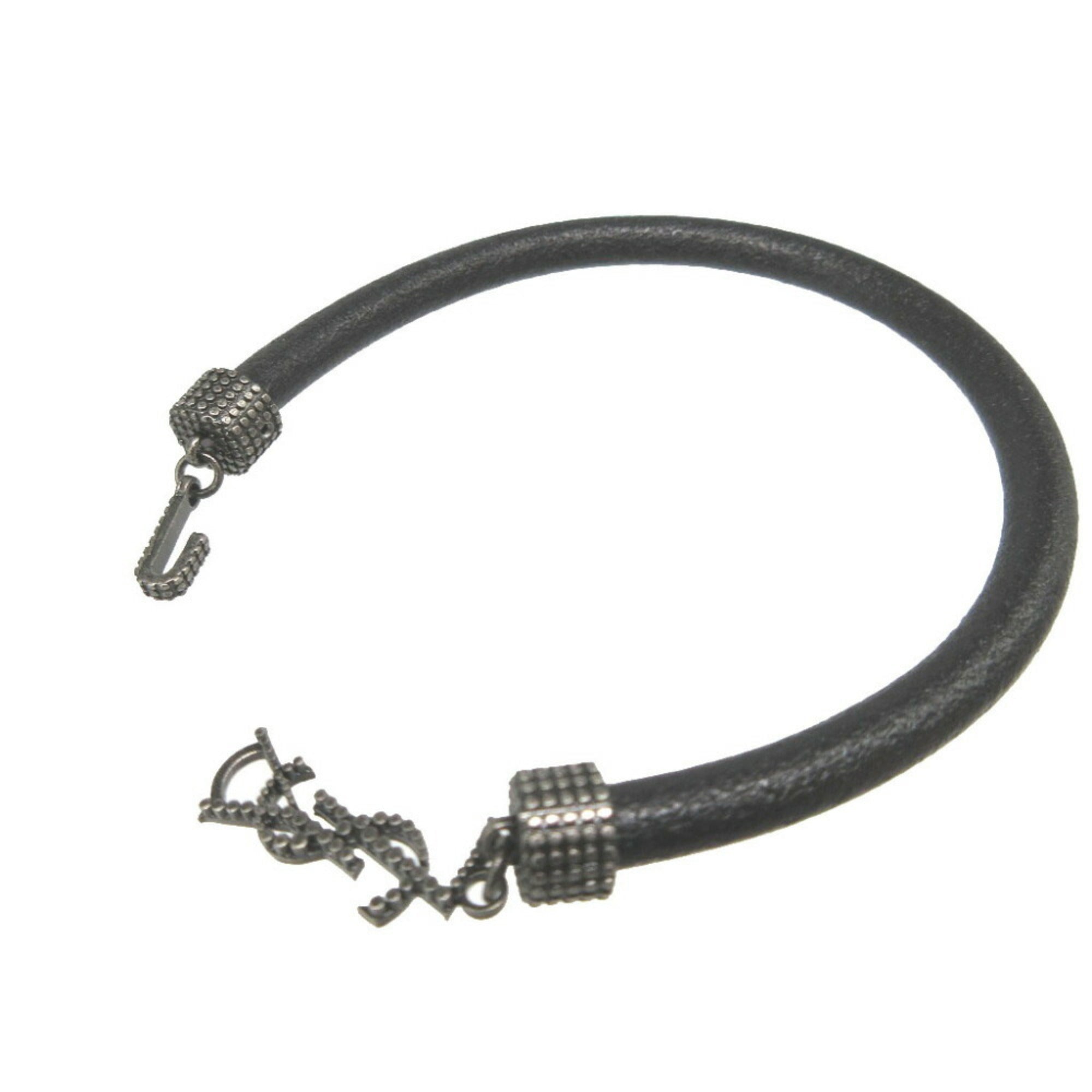 Yves Saint Laurent Saint Laurent Paris Leather Black Bracelet 1380SAINT LAURENT PARIS — Like New