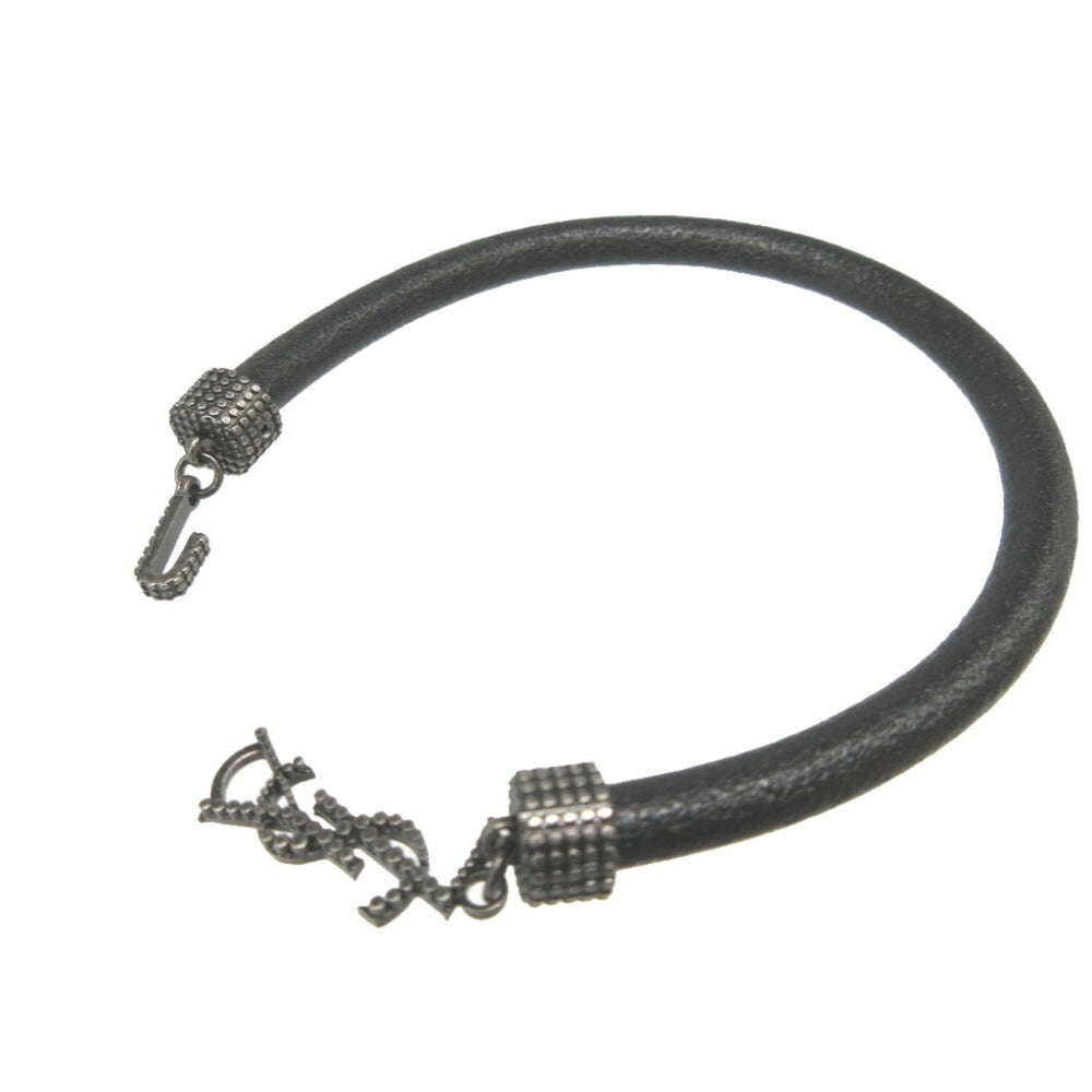 Yves Saint Laurent Saint Laurent Paris Leather Black Bracelet 1380SAINT LAURENT PARIS — Like New