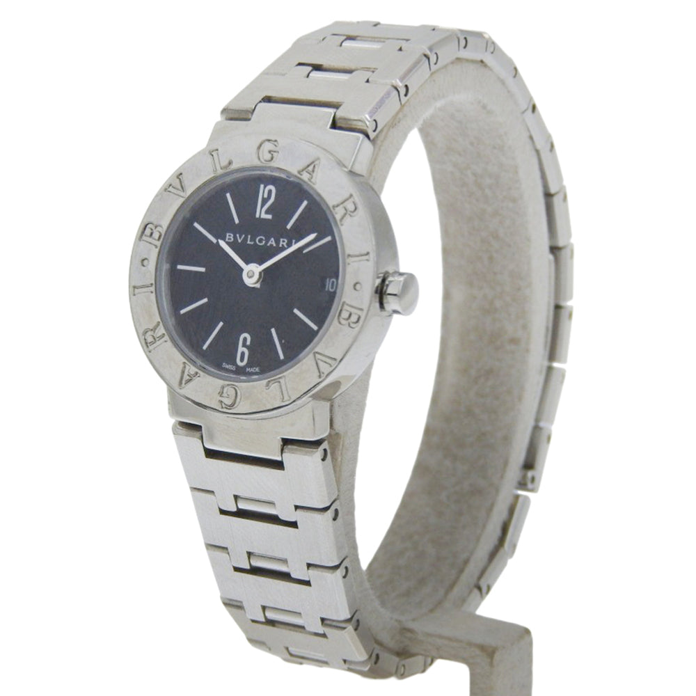 BVLGARI Watch BB23SS Stainless Steel Quartz Analog Display Black Dial Women's — Very Good