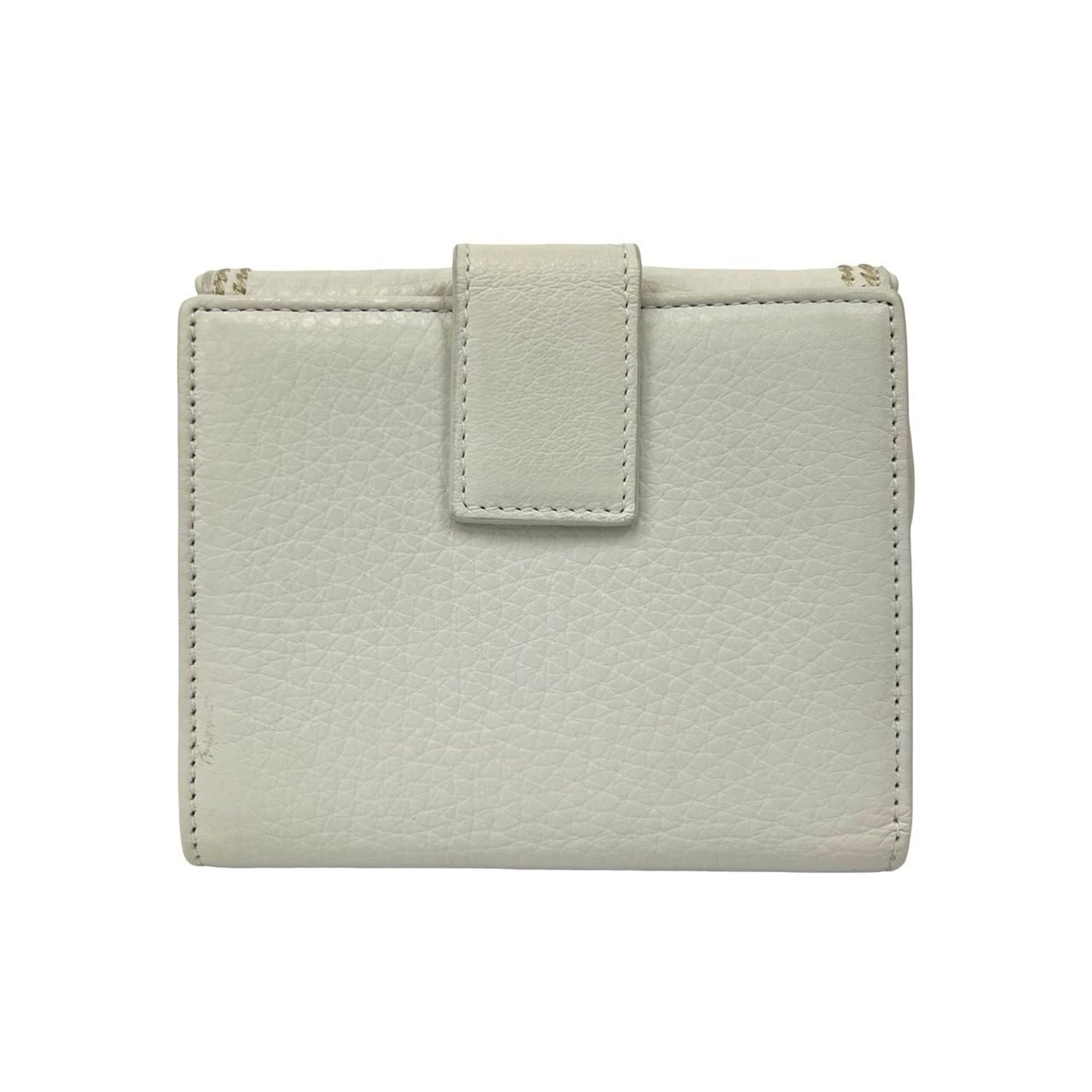Christian Dior Saddle D Logo Leather Bi-fold Wallet Mini White 22193