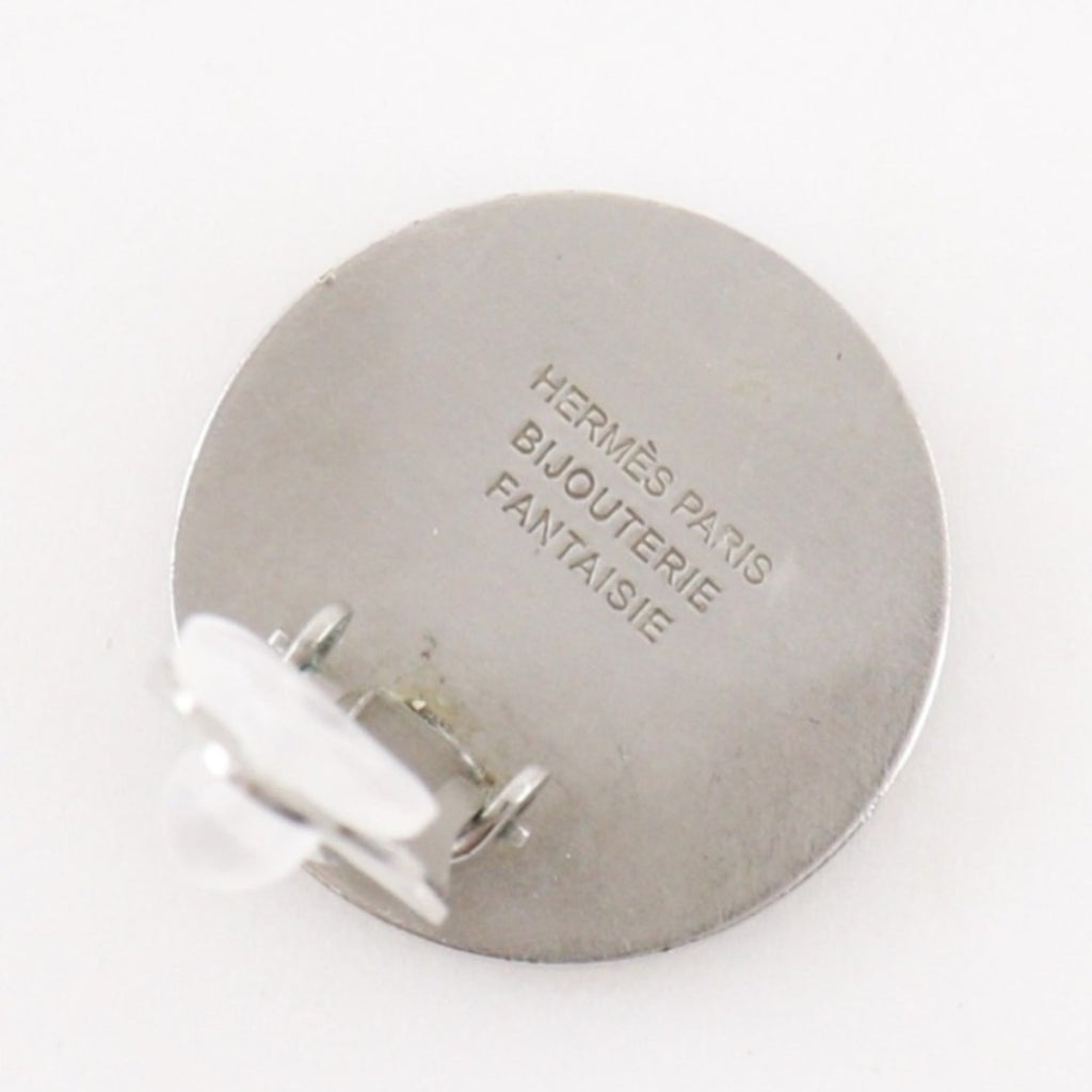 Hermès HERMES Serie Earrings BIJOUTERIE FANTAISIE Vintage Metal and Shell Silver Approx. 11.6g Women's