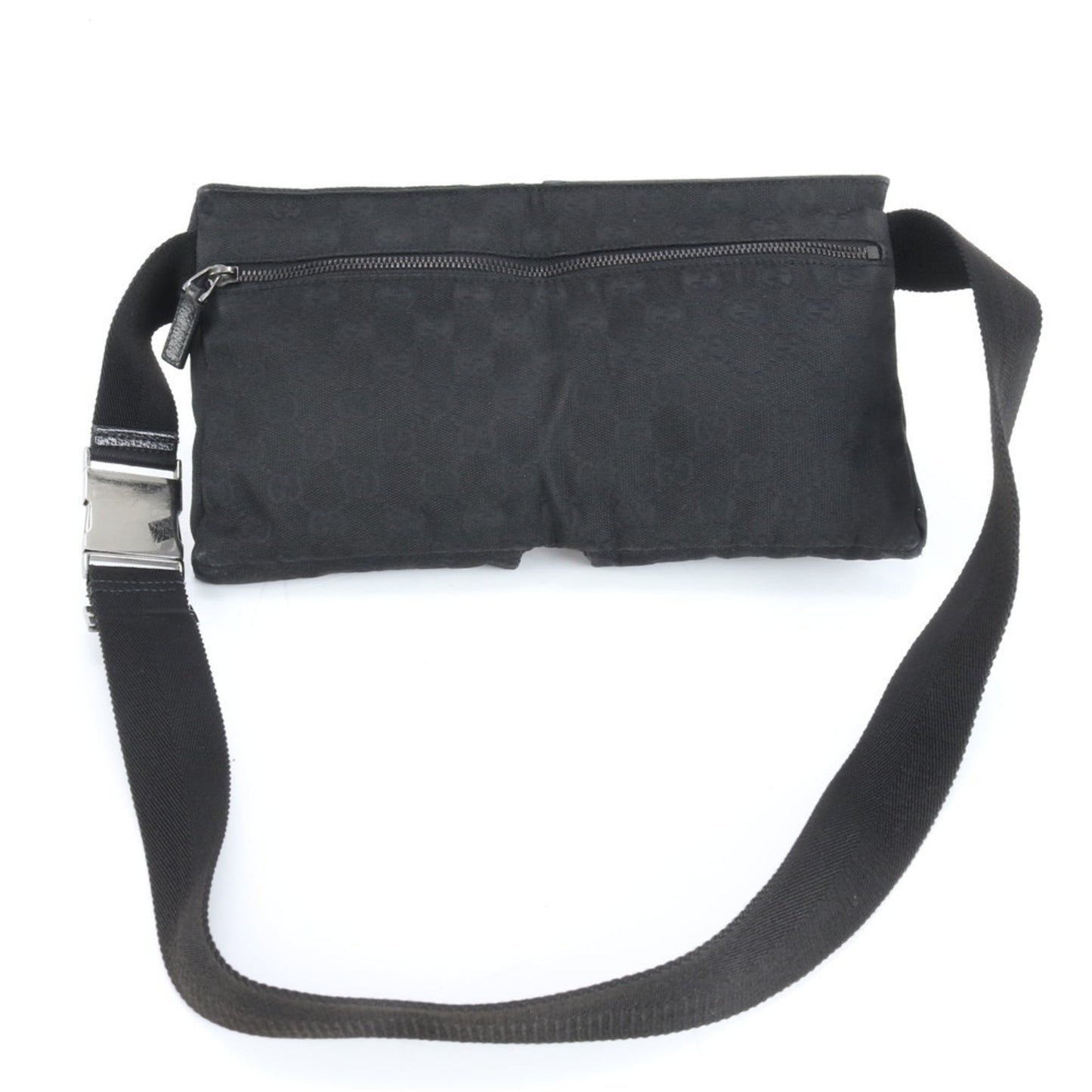 Gucci GG Canvas 28566 Leather Body Bag Waist Pouch Shoulder for Men