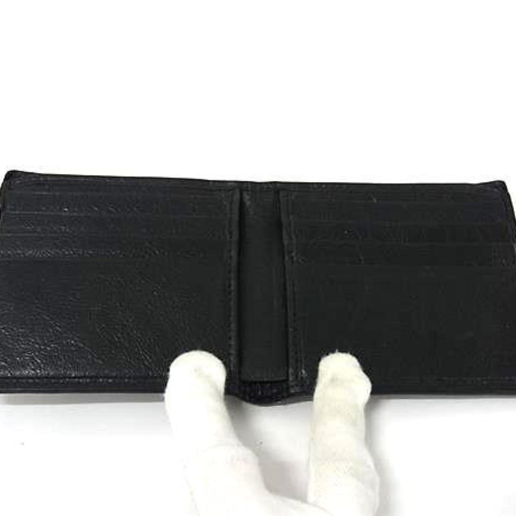 GUCCI Interlocking G Wallet 575985 Black Leather Men's Bifold