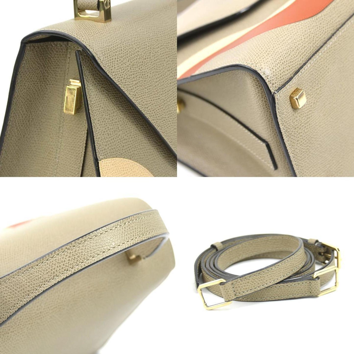 Valextra Iside Medium Leather Shoulder Bag in Greige, Women's, 90170a