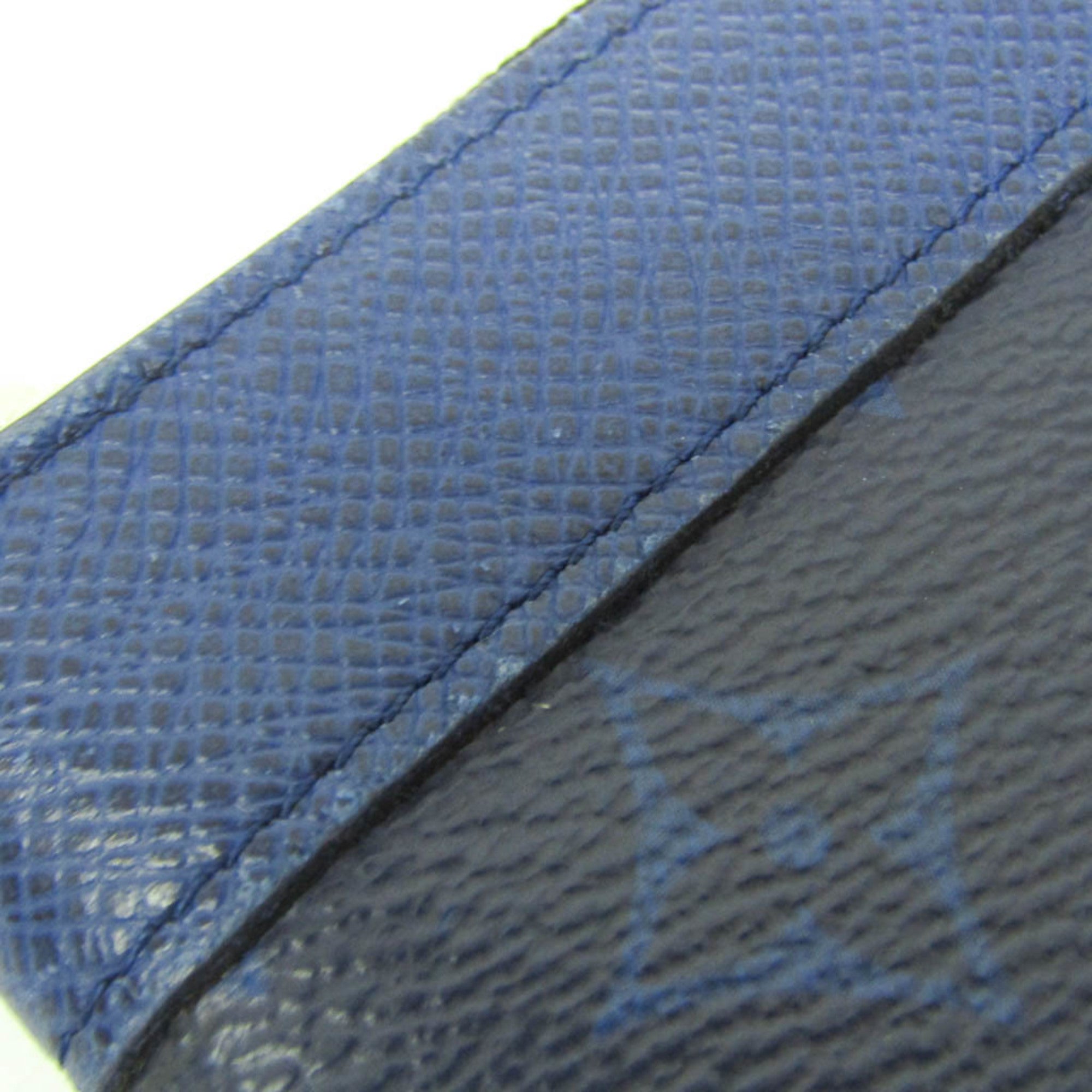 Louis Vuitton Taiga Pochette Discovery PM M30278 Men's Clutch Bag Cobalt