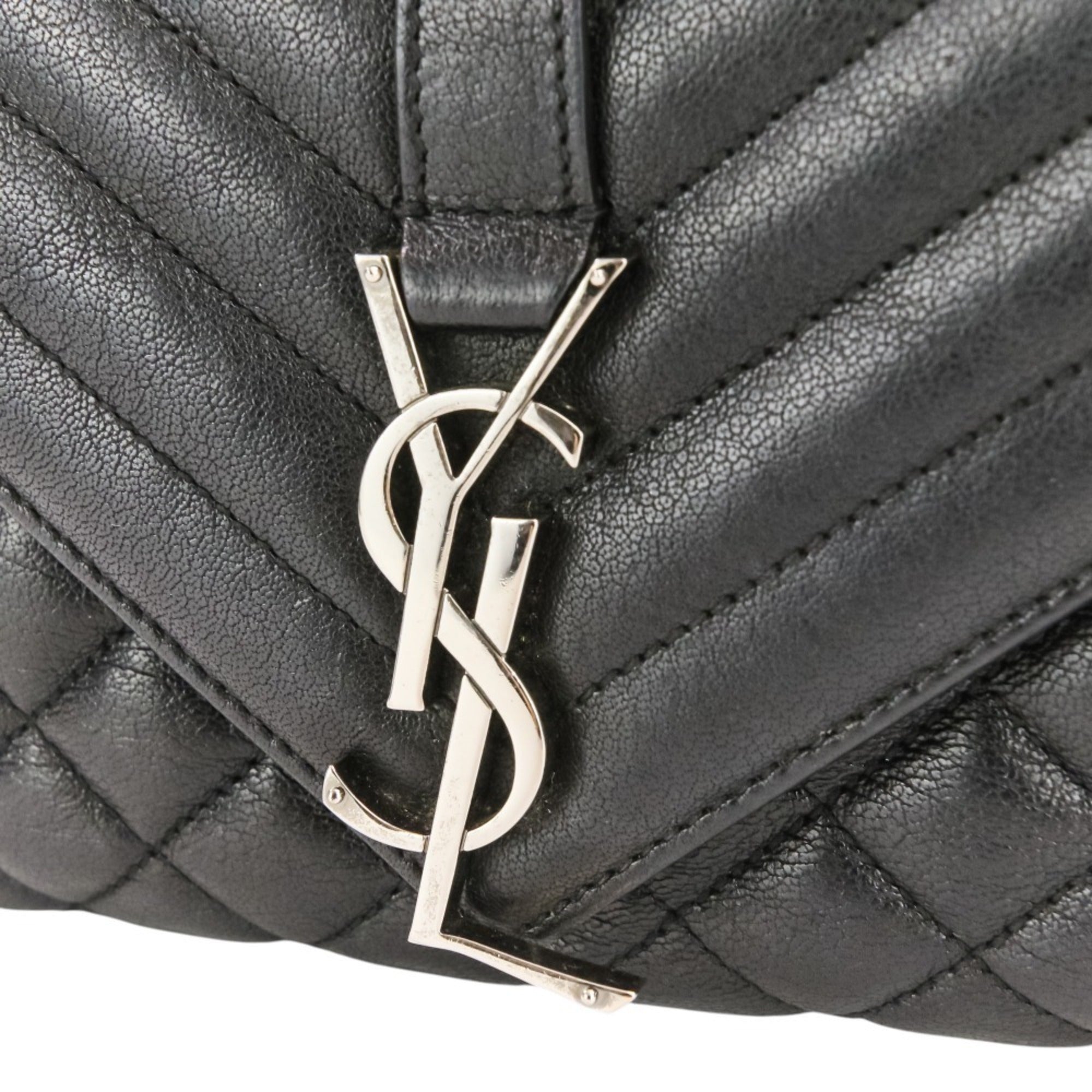 Yves Saint Laurent SAINT LAURENT PARIS Classic Small Satchel Leather Shoulder Bag 428125 Black Women's — Like New