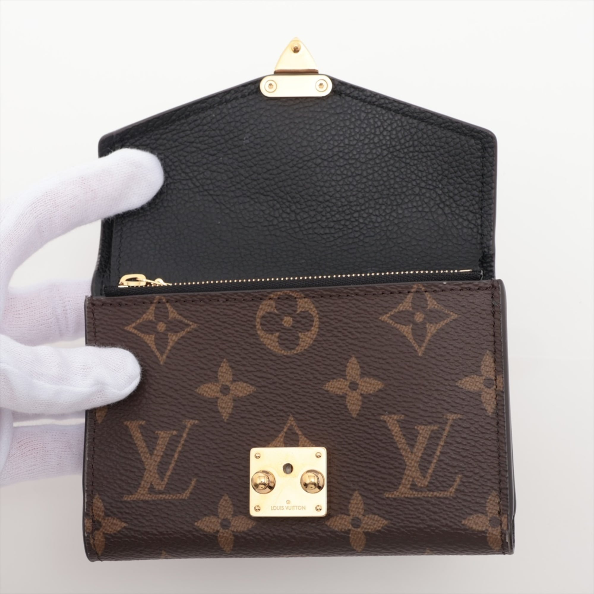 Louis Vuitton 2020 Monogram Portefeuille Pallas Compact Tri-fold Wallet in Black