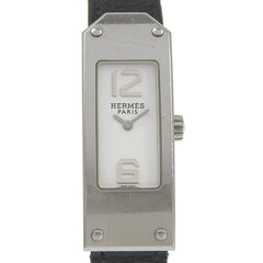 Hermes Kelly II watch KT1.210, stainless steel, quartz, analog display, white dial, women's watch — Good