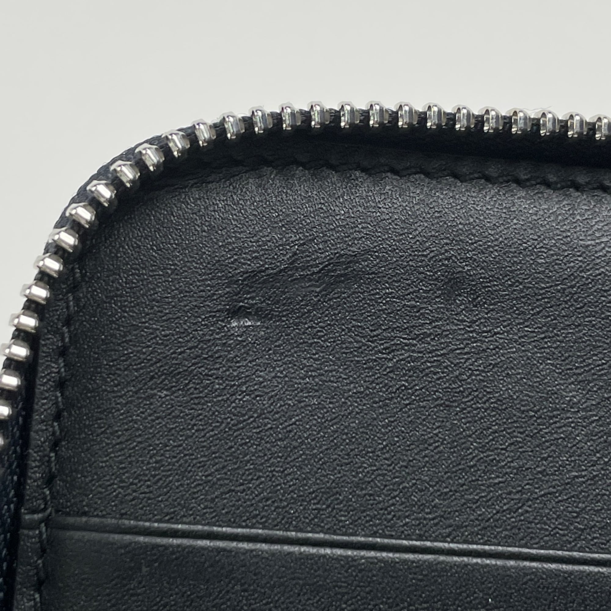 LOEWE Anagram Long Wallet, Round Zipper, Leather, Navy, Women's