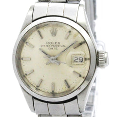 ROLEX Oyster Perpetual Date 6516 Steel Automatic Ladies Watch Vintage — Good