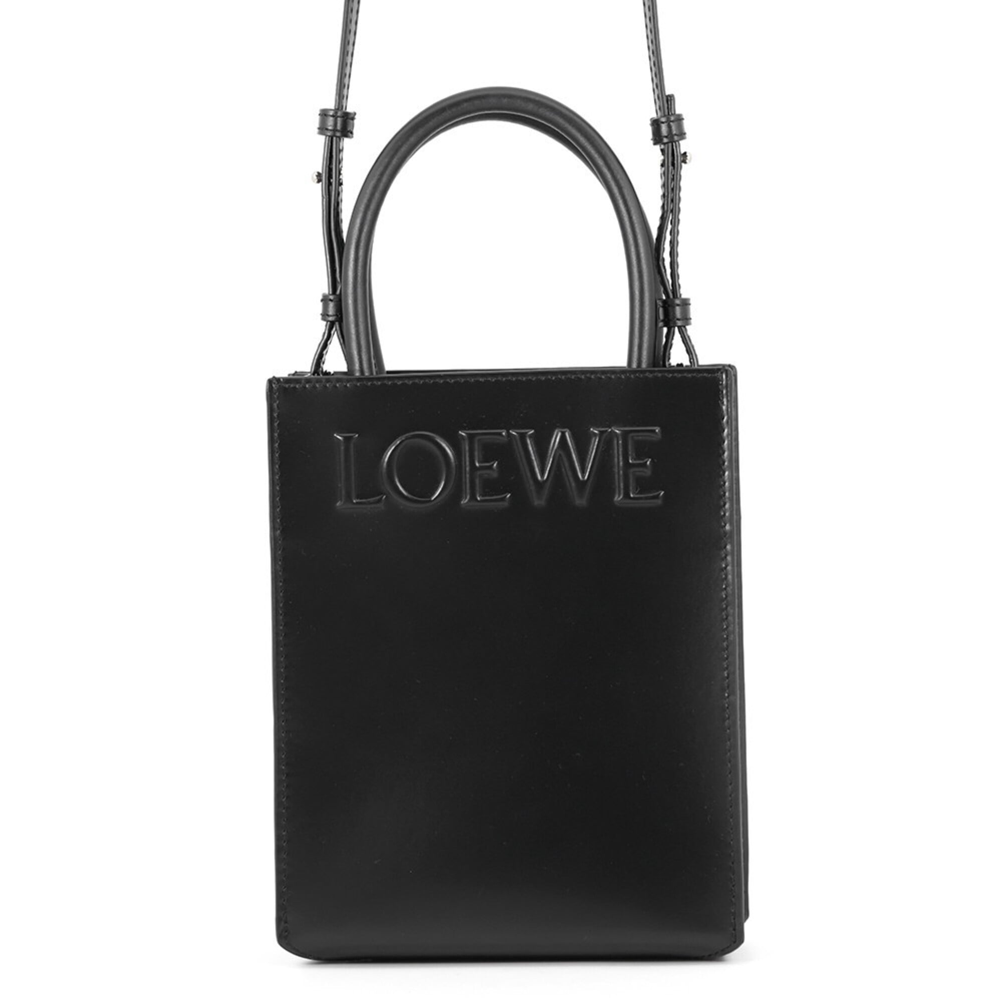 Loewe Standard A5 Tote Handbag, Calf Leather, A933S30X01, LOEWE 2-way Shoulder Bag, Black — Like New