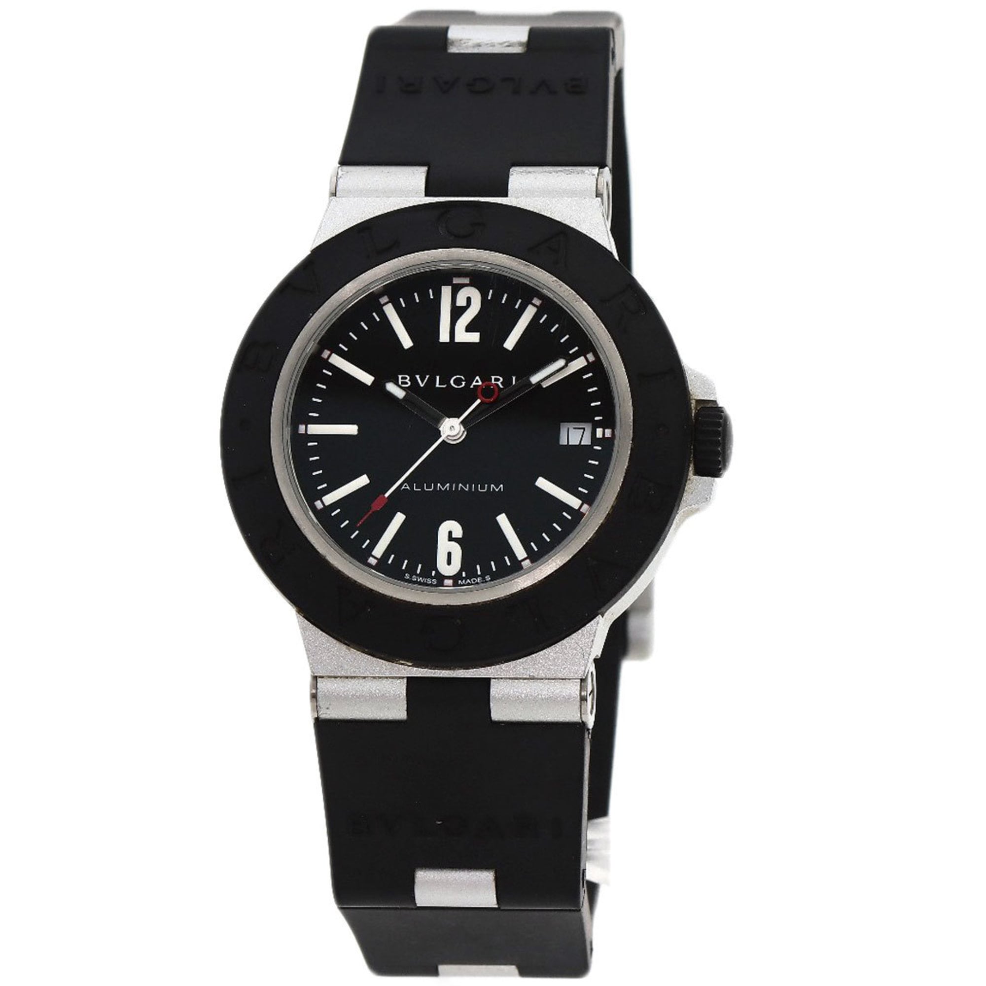 BVLGARI BB40AT Alum Date Watch Rubber Men's — Good