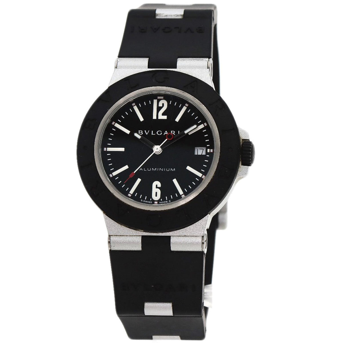 BVLGARI BB40AT Alum Date Watch Rubber Men's — Good