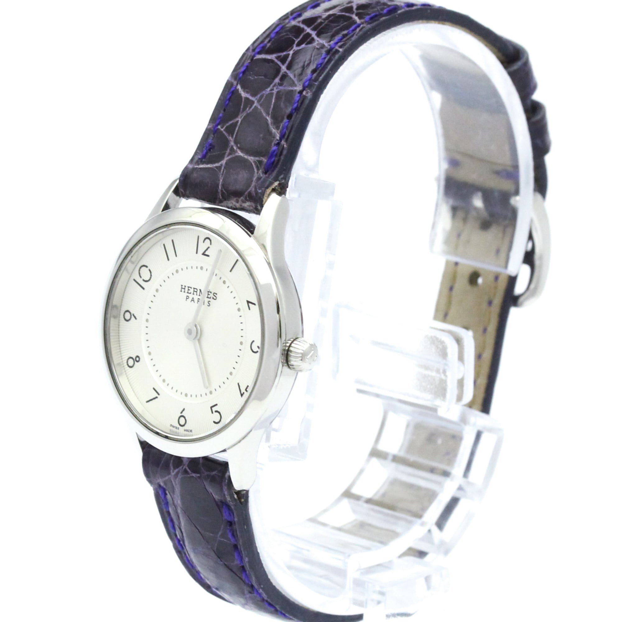 HERMES Slim D'Hermes Steel Quartz Ladies Watch CA2.110 Polished — Very Good