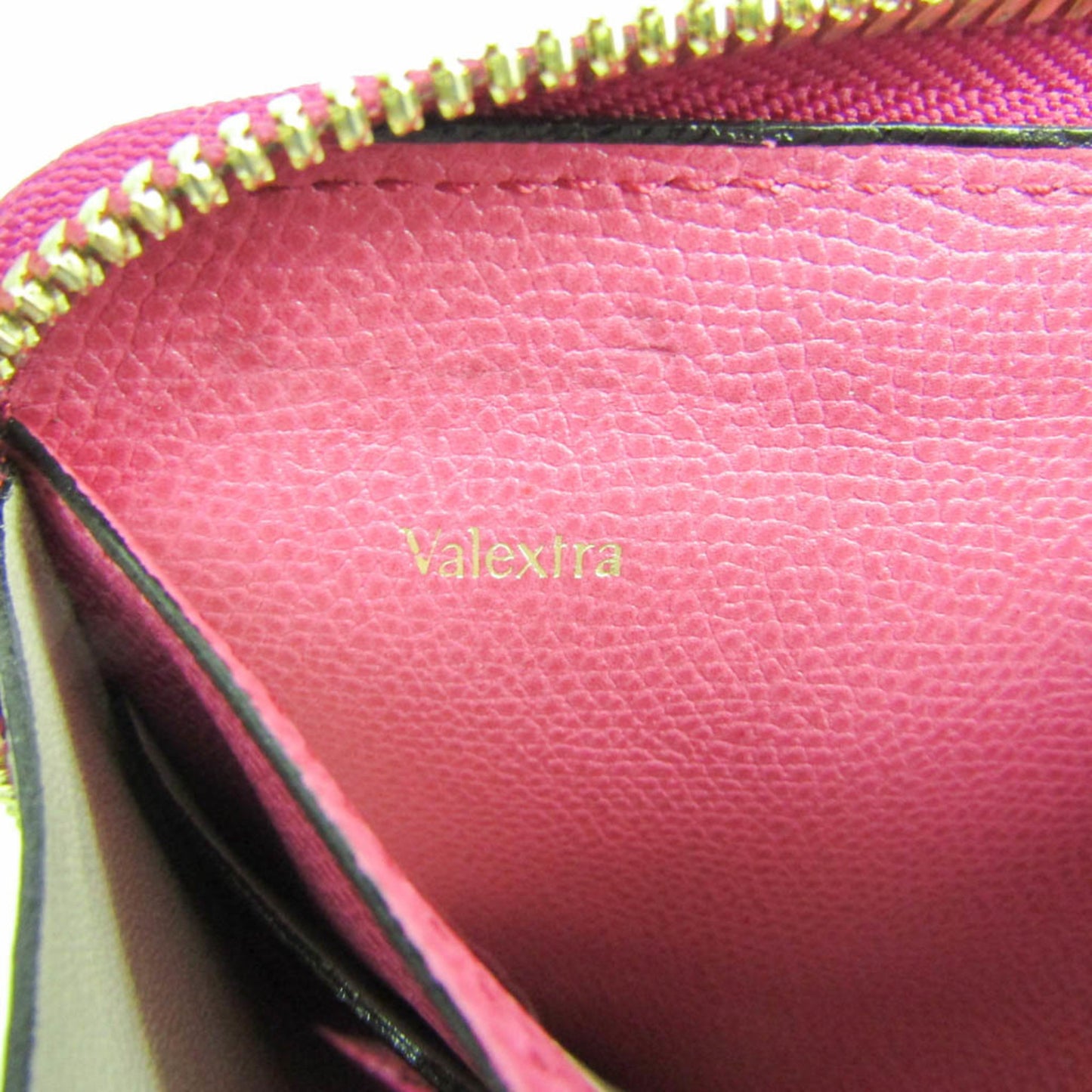 Valextra V9L06 Women's  Calfskin Long Wallet (bi-fold) Pink