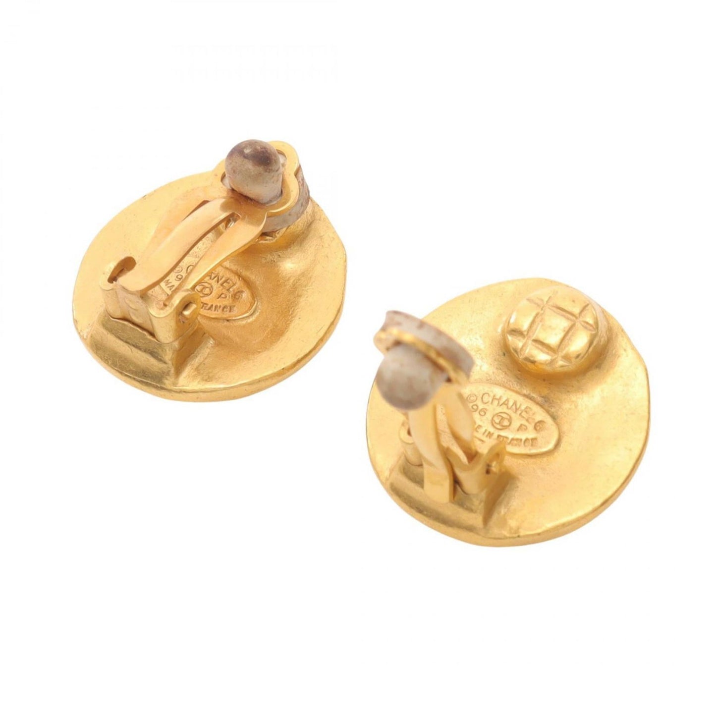 CHANEL Coco Mark Earrings, Gold Plated, Women's, 96 Pieces