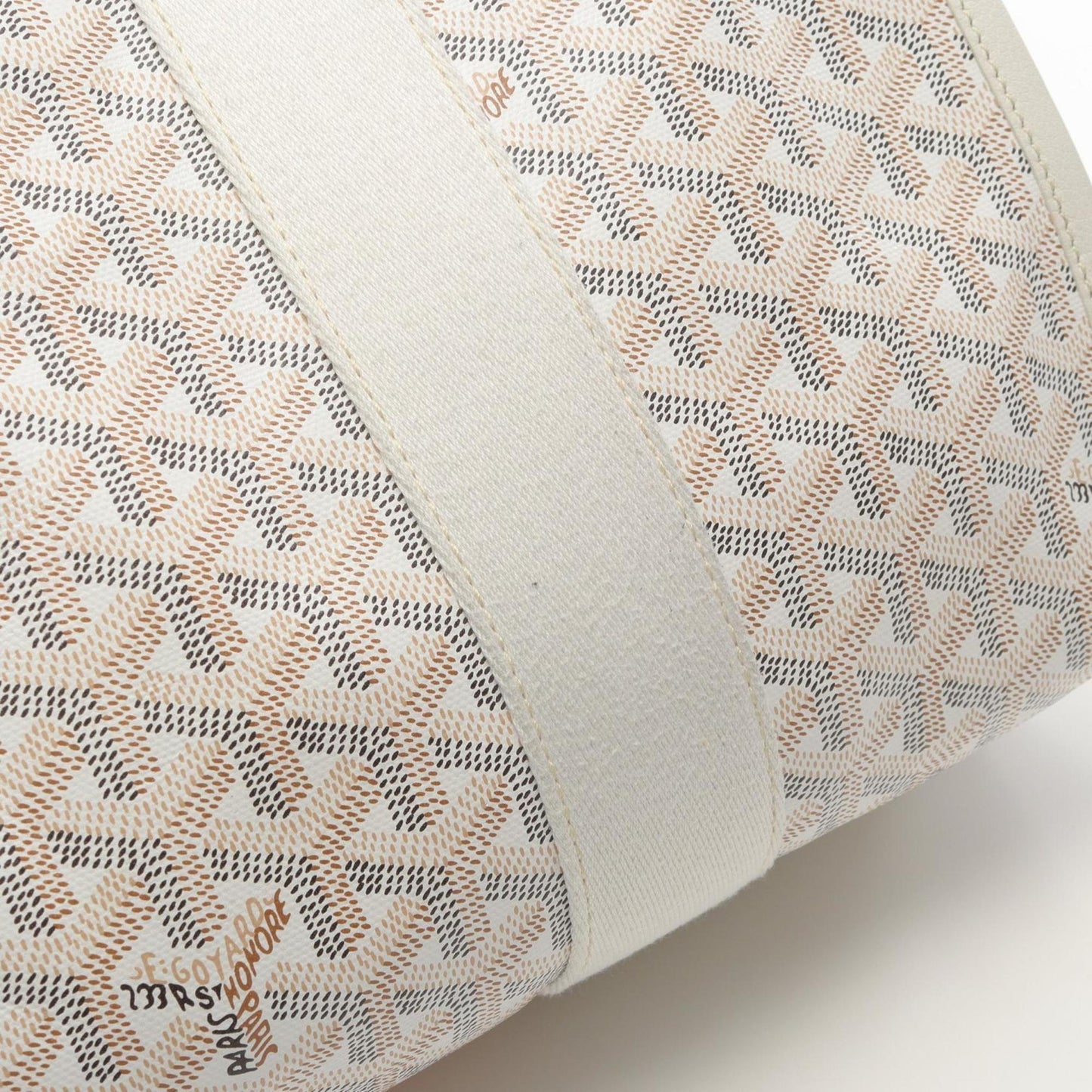 Goyard Villette PM Hulo Indian Motif Tote Bag in Coated Canvas and Leather, Women's, White, Multicolor