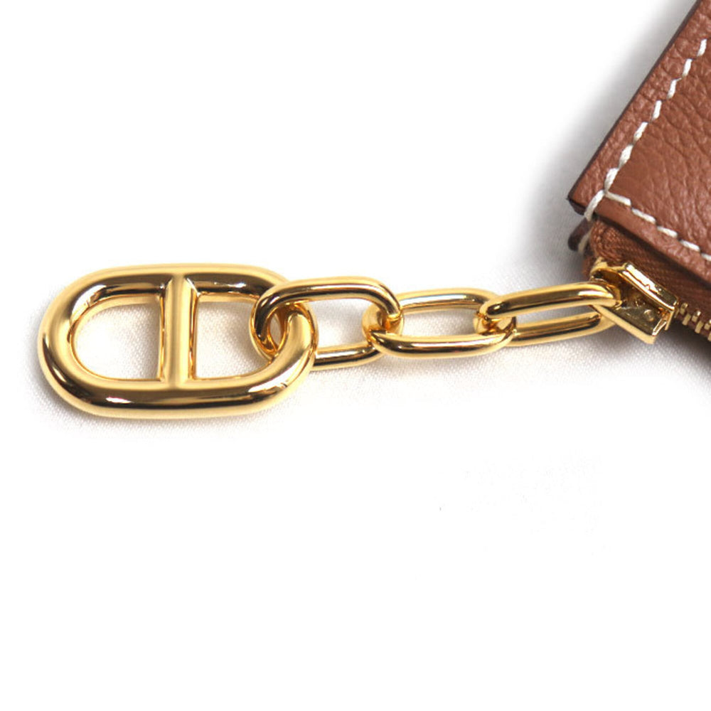 HERMES Zip Ango PM Pouch, Gold, H084321CC37, Men's/Women's, K stamp (2025) — Like New