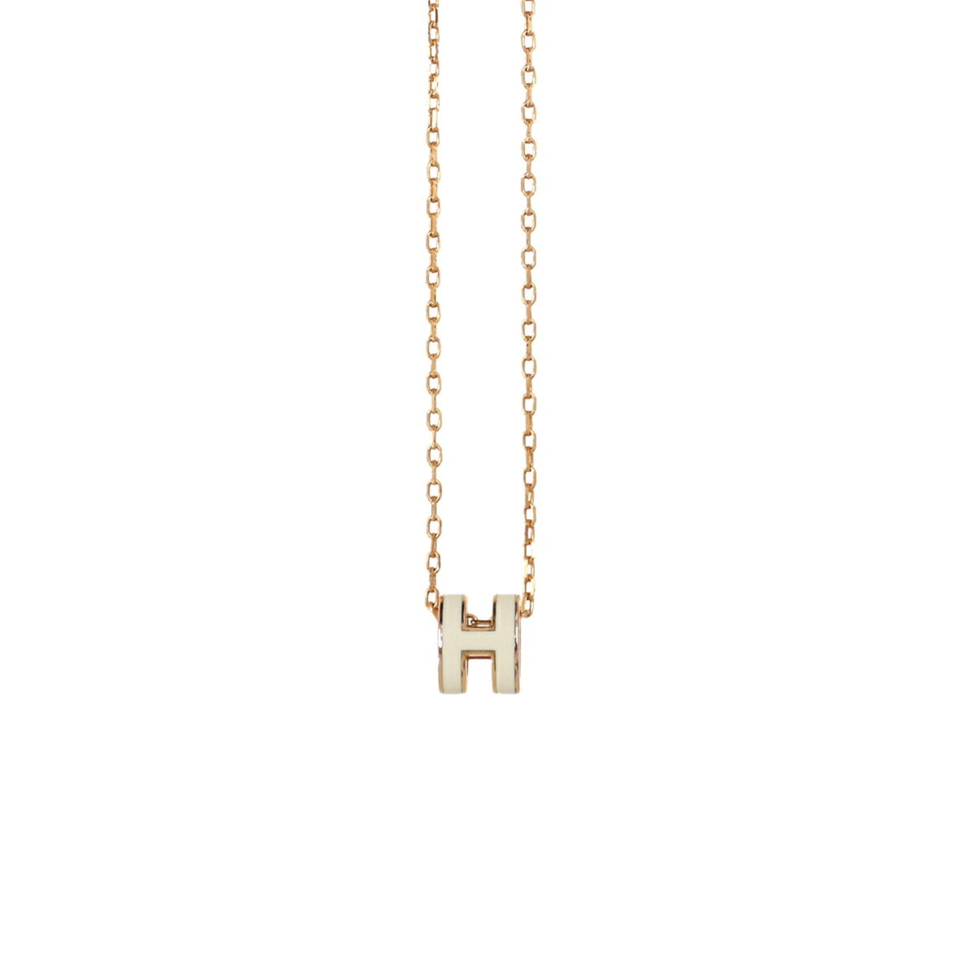 Hermes Mini Pop H Necklace, White Gold — New - Store Return