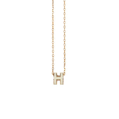 Hermes Mini Pop H Necklace, White Gold — New - Store Return
