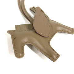 HERMES Hermes Horse Keychain Cheval Rodeo Pegasus PM Accessory Bag Charm So Etoupe All Agneau Milo Men's Women's Beige Like New — Like New