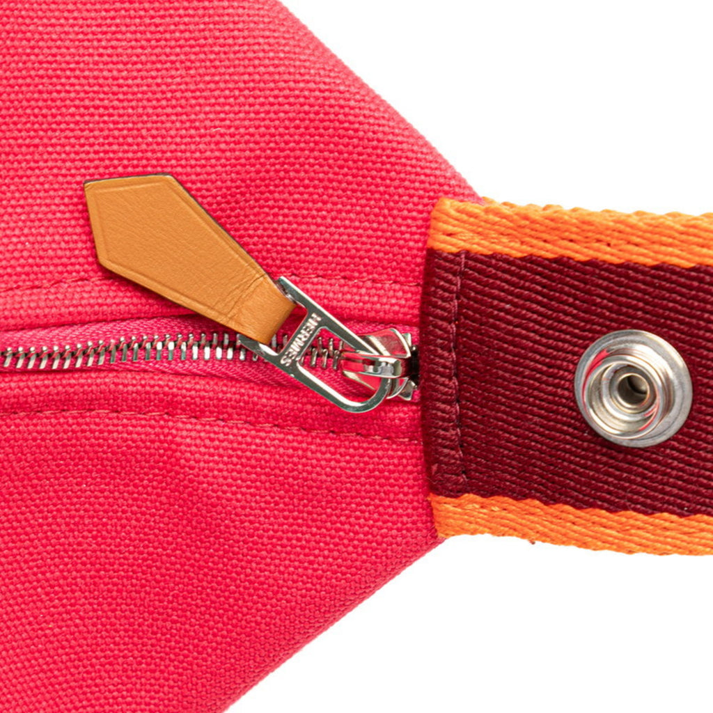 Hermes Hermès Brides A Black PM Handbag in Pink and Orange Canvas for Women