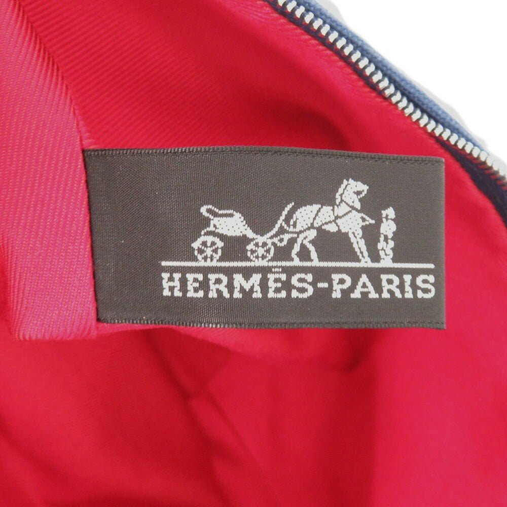 Hermes Like new Hermès Palmire trapezoid pouch, canvas and cotton, CORAIL, indigo blue, 1583 — Like New