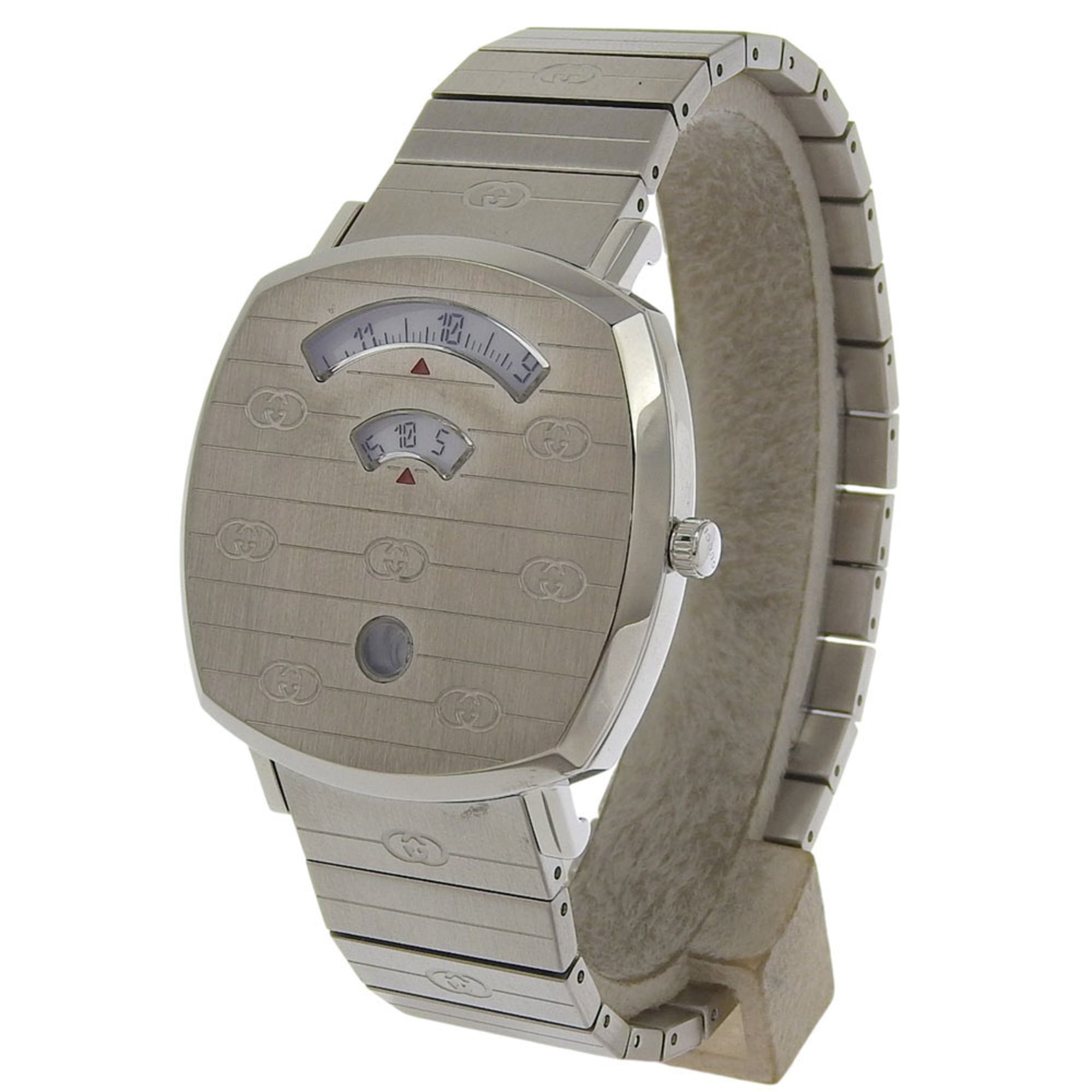 Gucci Grip Watch, 157.3mm, Stainless Steel, Quartz Movement, Analog Display, White Dial, Men's — Like New