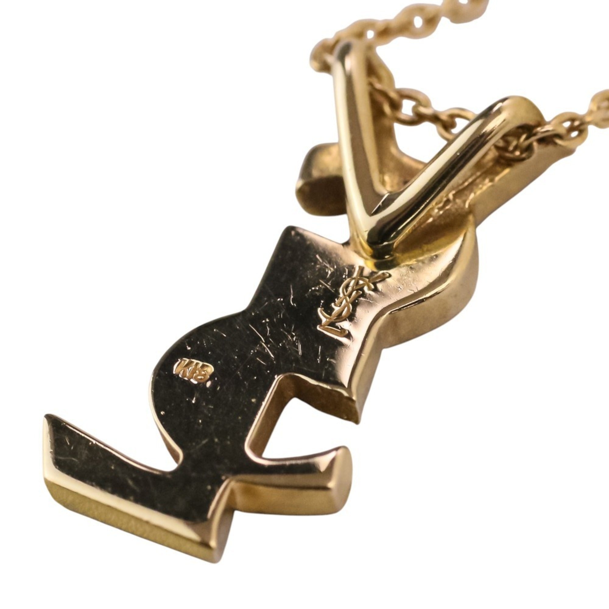 Yves Saint Laurent (YSL) 18K Gold Pendant Chain Necklace for Women — Like New