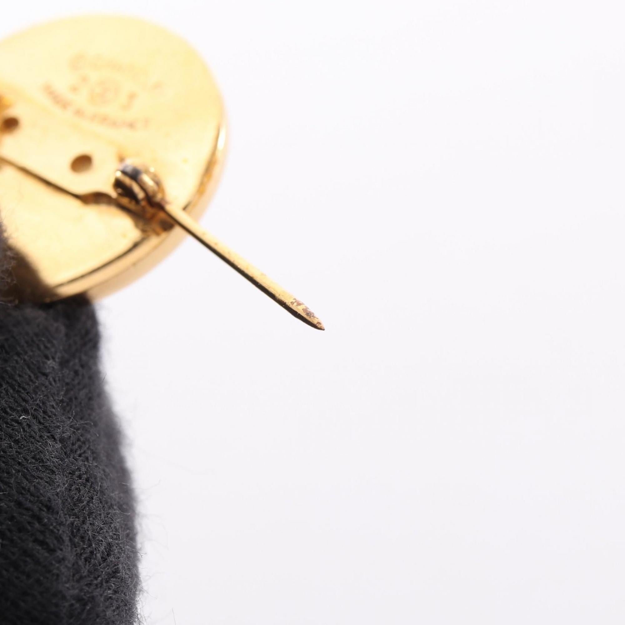 Chanel Coco Mark Back Motif Brooch Accessory, Gold Plated, Women's