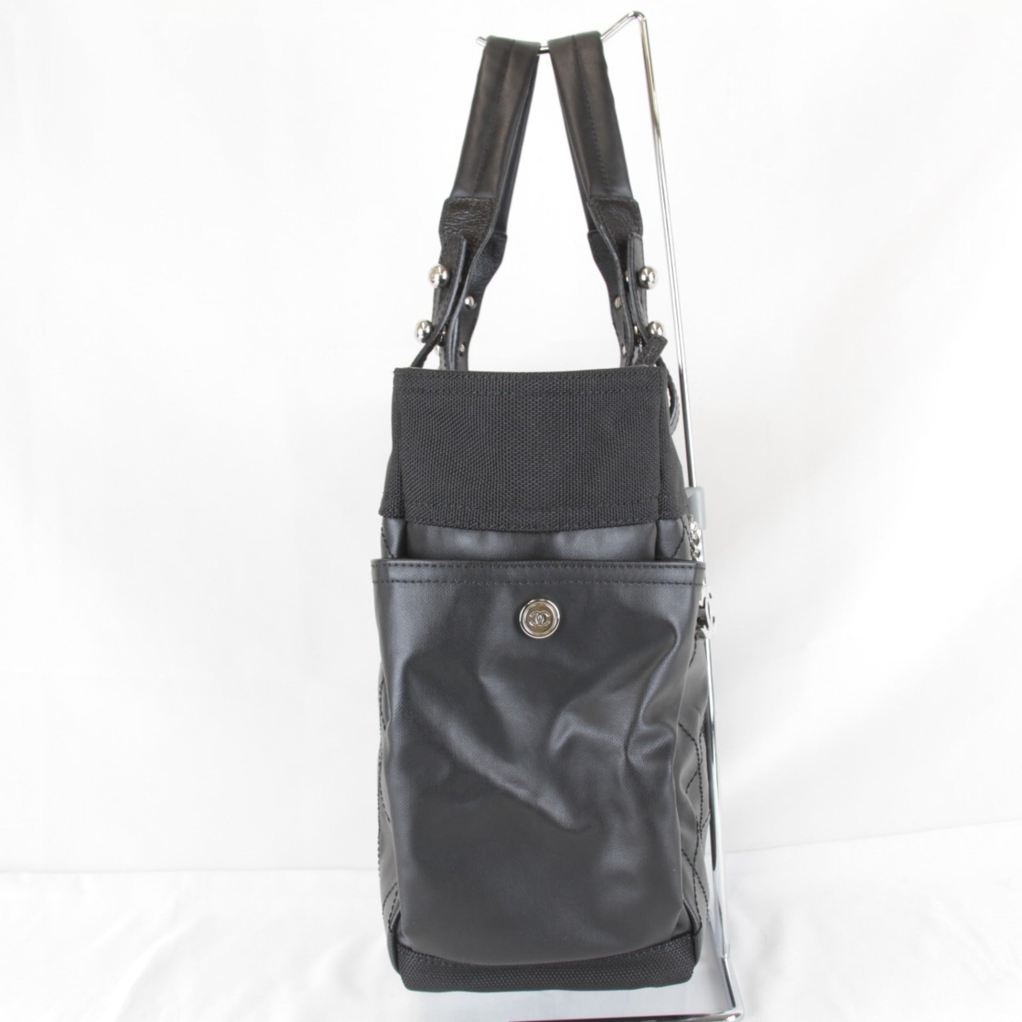 CHANEL A34210 Tote Bag, Canvas, Black, Women's — Like New