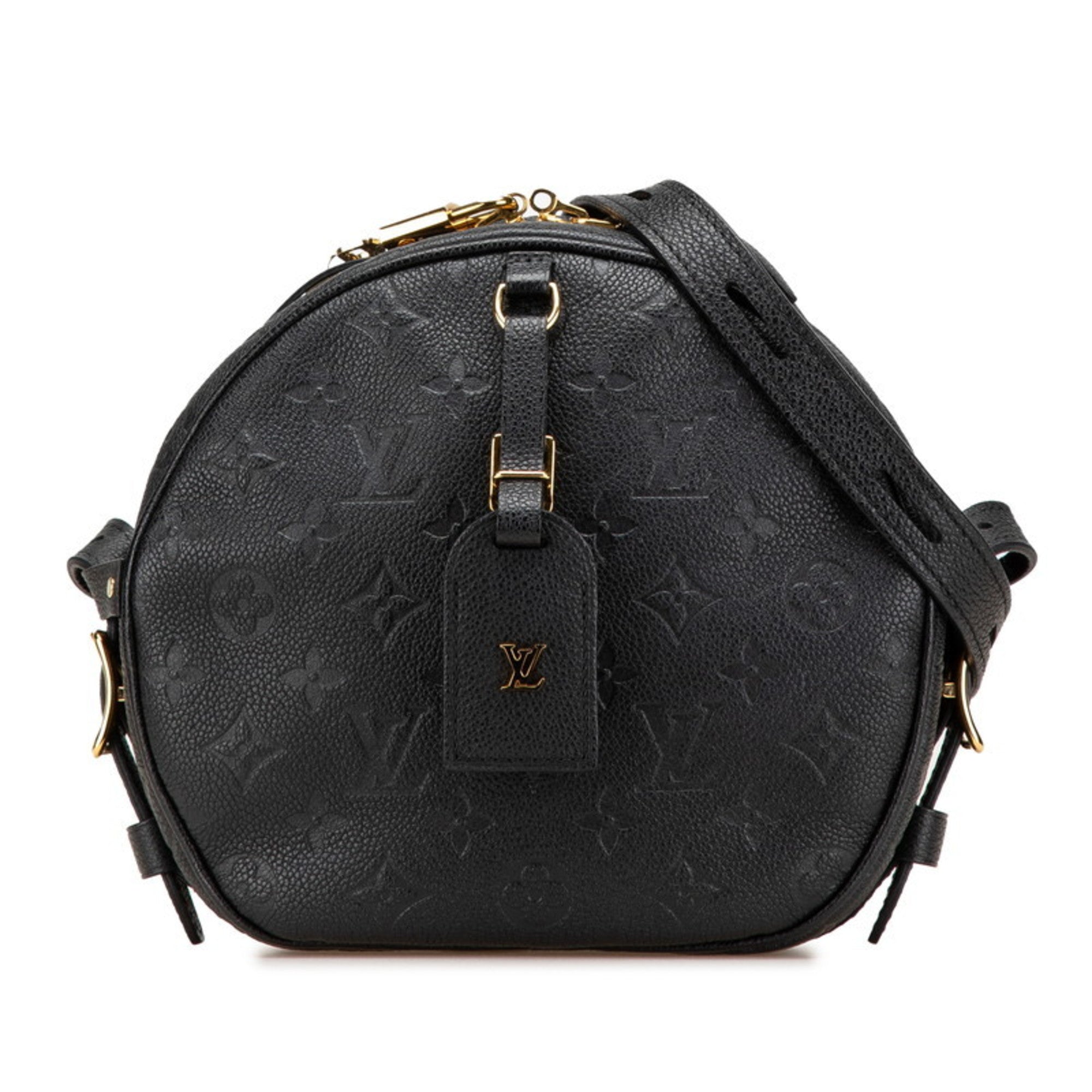 Louis Vuitton Monogram Empreinte Boite Chapeau Souple MM Crossbody Shoulder Bag M45649 Noir Black Leather Women's LOUIS VUITTON