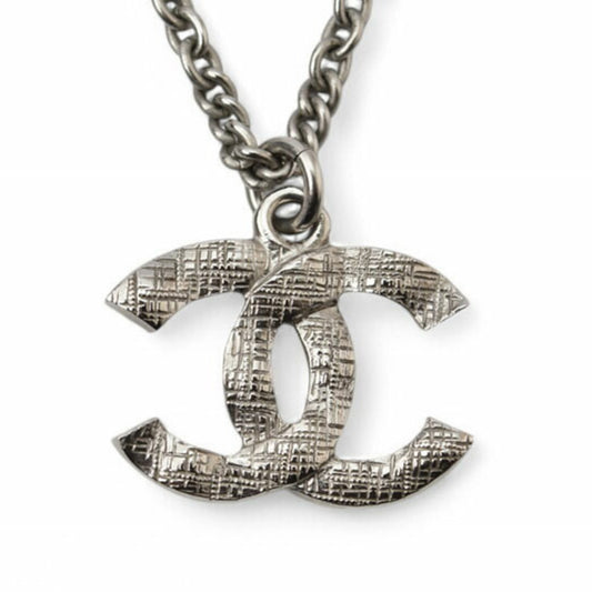 Chanel Necklace Pendant 2way CHANEL Coco Mark CC Rhinestone Pearl Motif Silver 20A