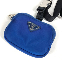 PRADA 2YG008 Triangle Logo Pet Leash Handbag Pouch for Dogs and Pets - Nylon, Blue. (Suitable men women.) — Like New