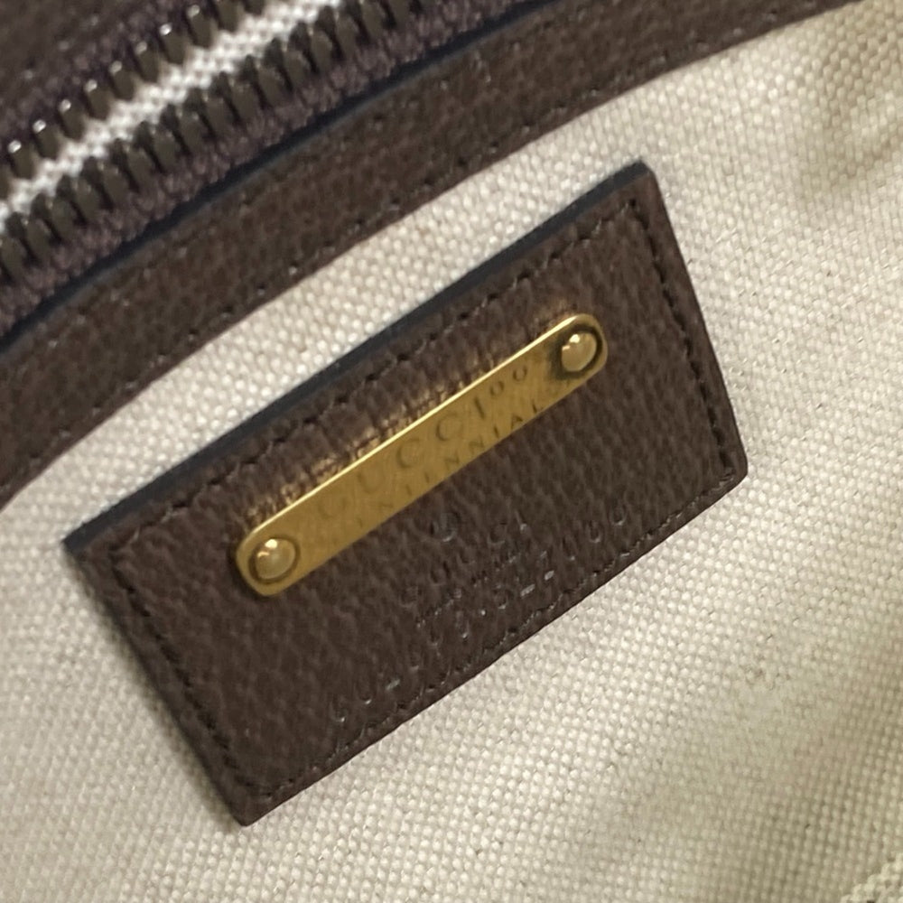 GUCCI 602695 Cross Belt Bag 100th Anniversary Shoulder Body Leather Men's Brown L-230928-1 — New - Store Return