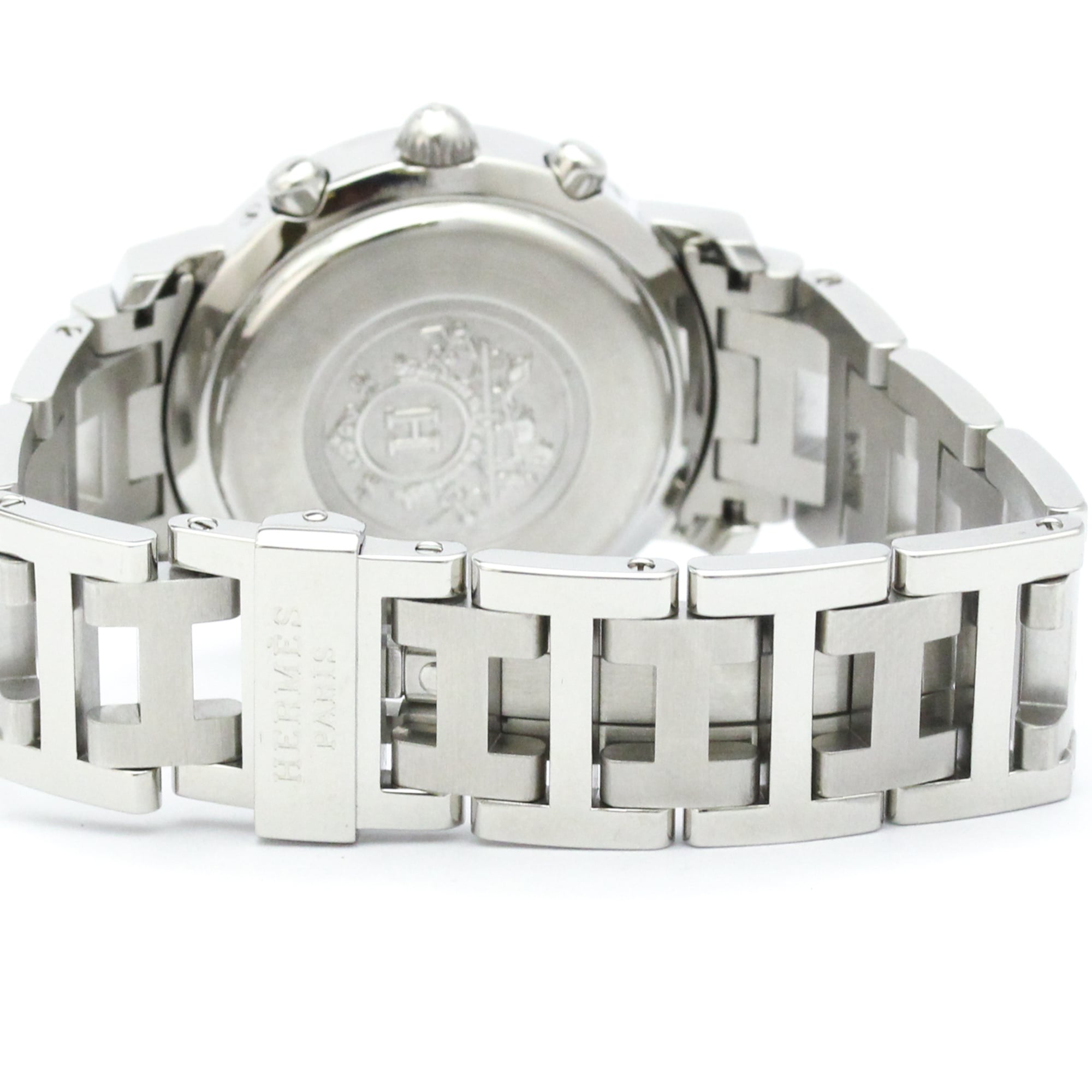 HERMES Clipper Chronograph Steel Quartz Ladies Watch CL1.310 Polished — Very Good