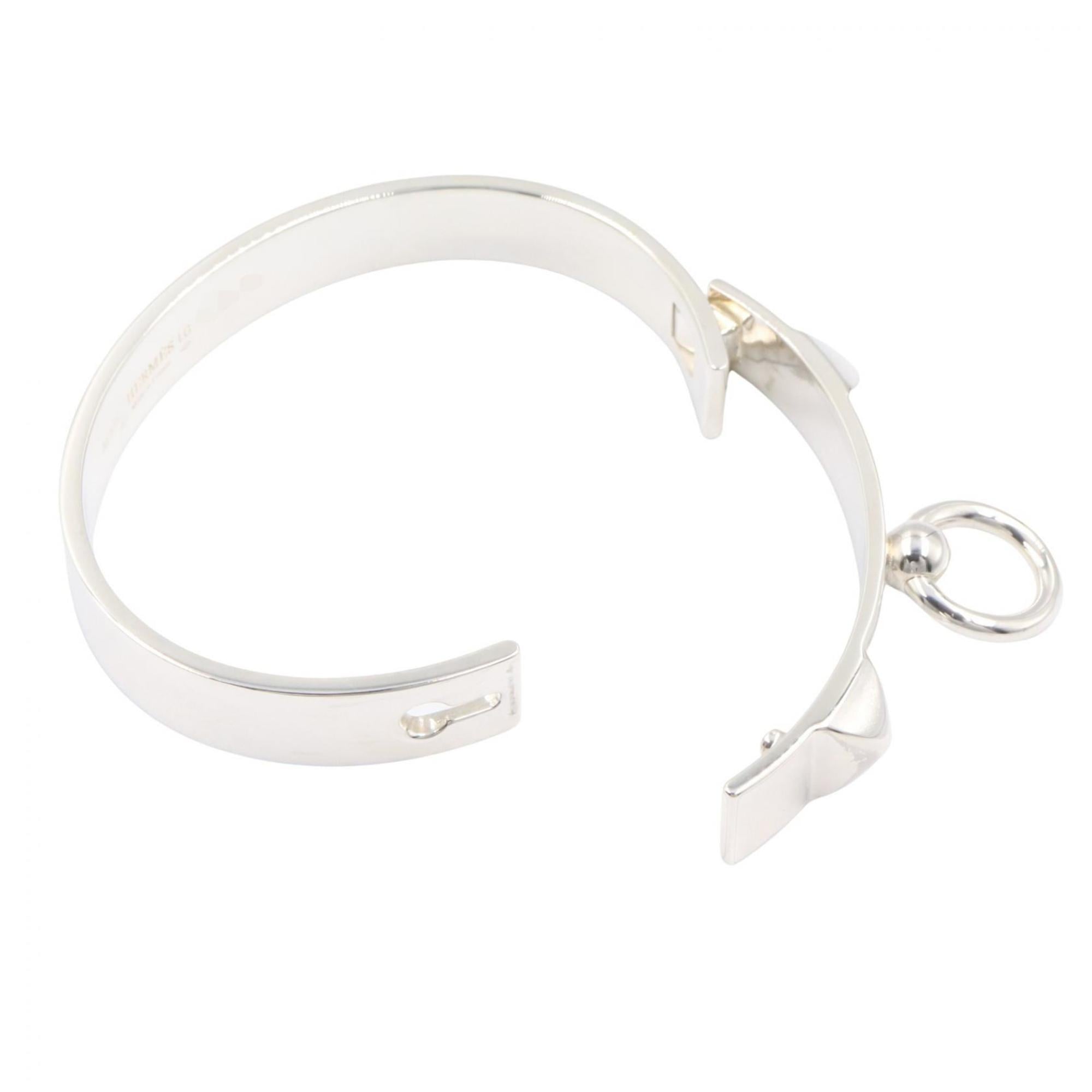 Hermes HERMES Corriendo Cyan Bracelet PM LG Bangle Accessory Silver 925 Women's Tone H115424B 00ST — Like New