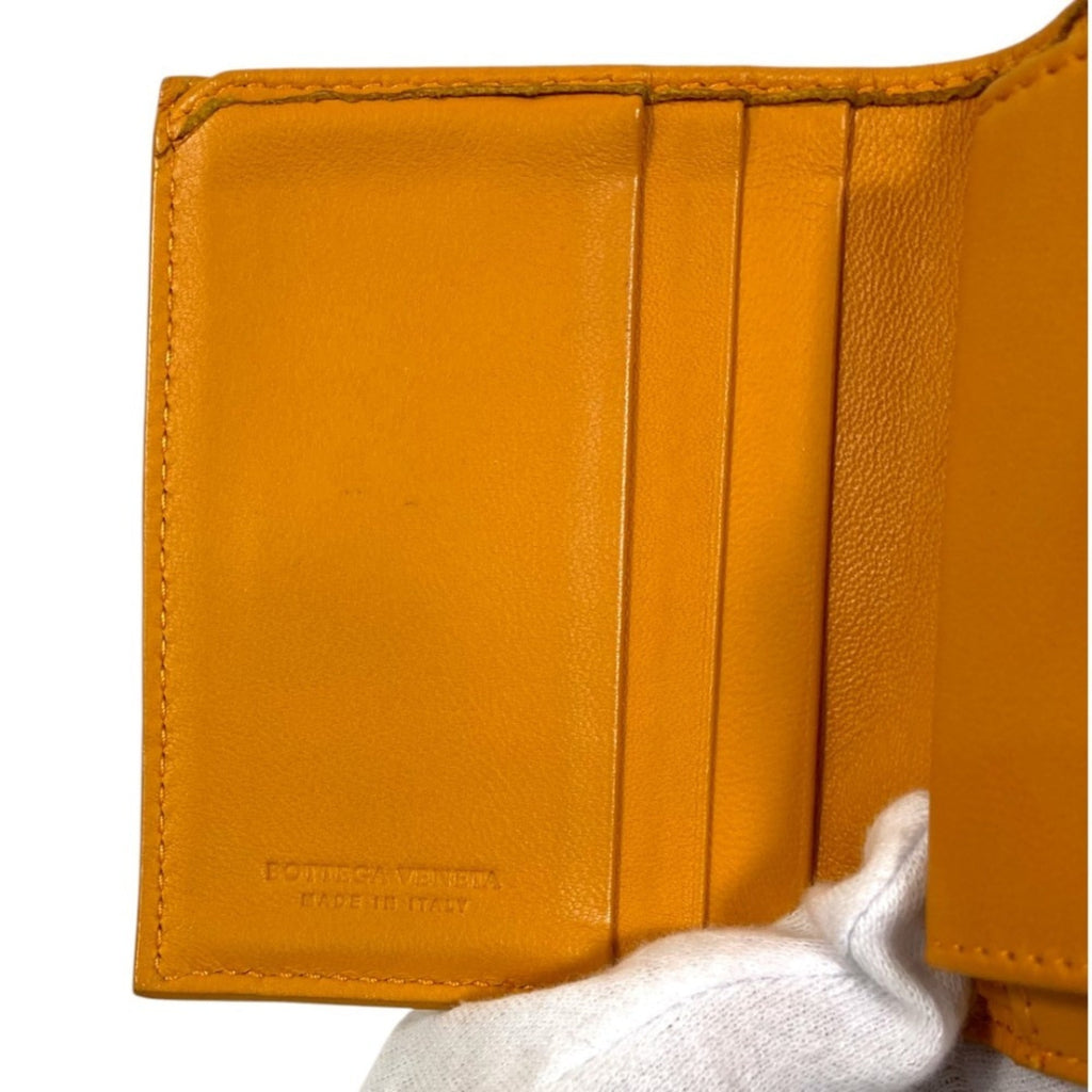 BOTTEGA VENETA Bottega Veneta Intrecciato Compact Wallet, Bi-fold Orange, Women's