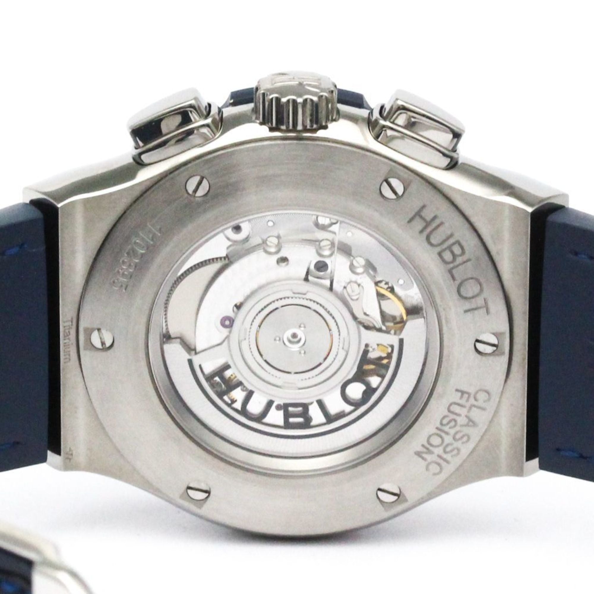 HUBLOT Classic Fusion Titanium Blue Mens Watch 521.NX.7170.LR Polished — Very Good