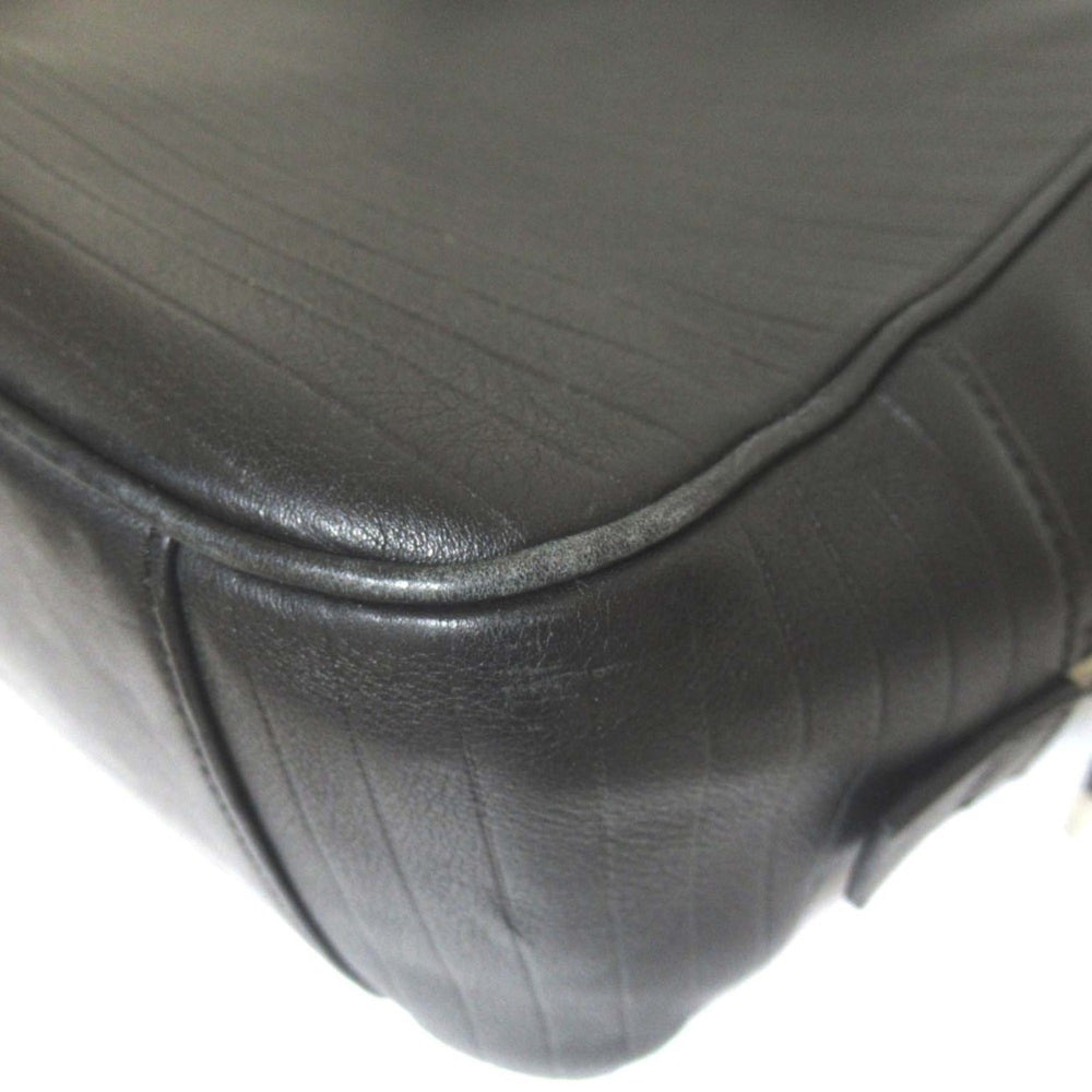 DIOR HOMME Leather Briefcase Business Bag with PC Pocket, Black, Men's — Like New