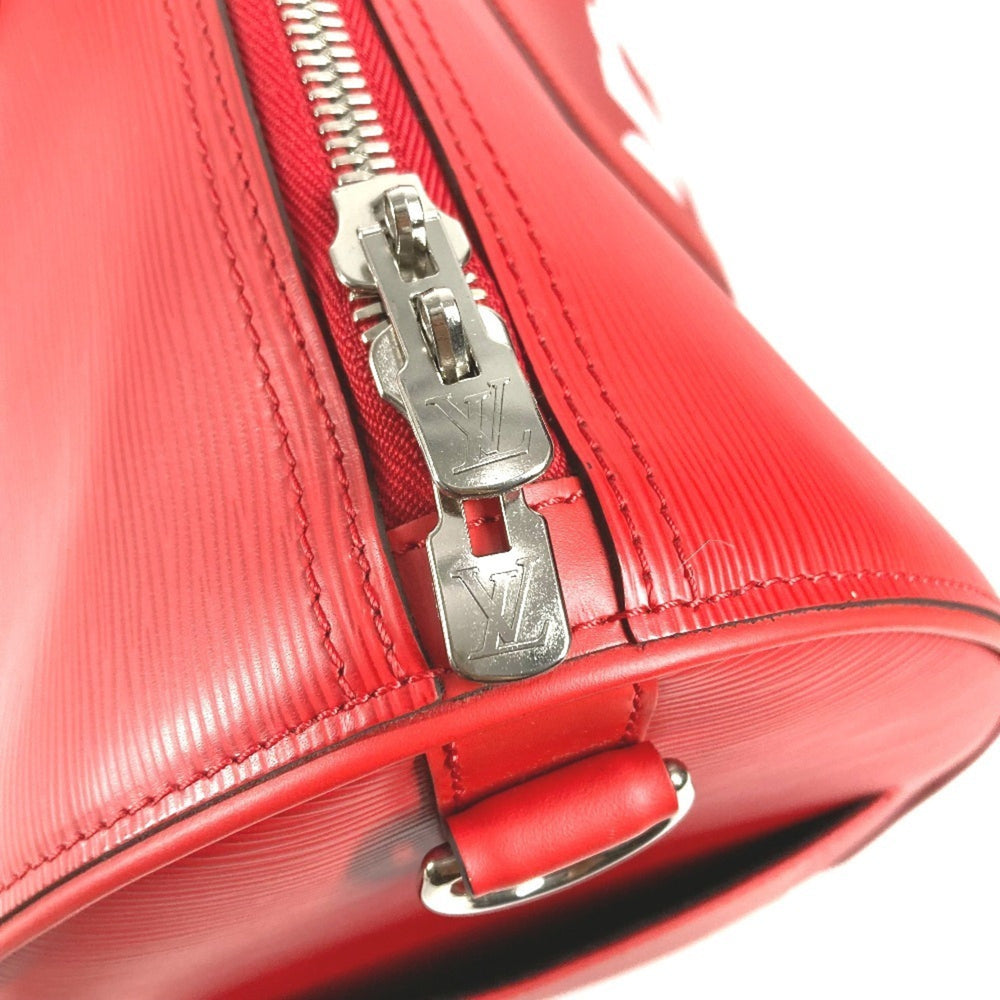 LOUIS VUITTON M53419 Epi Leather x Supreme Collaboration Keepall Bandoulière 45 Travel Bag, Boston Men's, Red, Like New — Like New