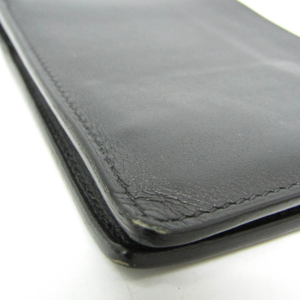 Hermes Citizen Twill Compact Men's Leather Bill Wallet (bi-fold) Black