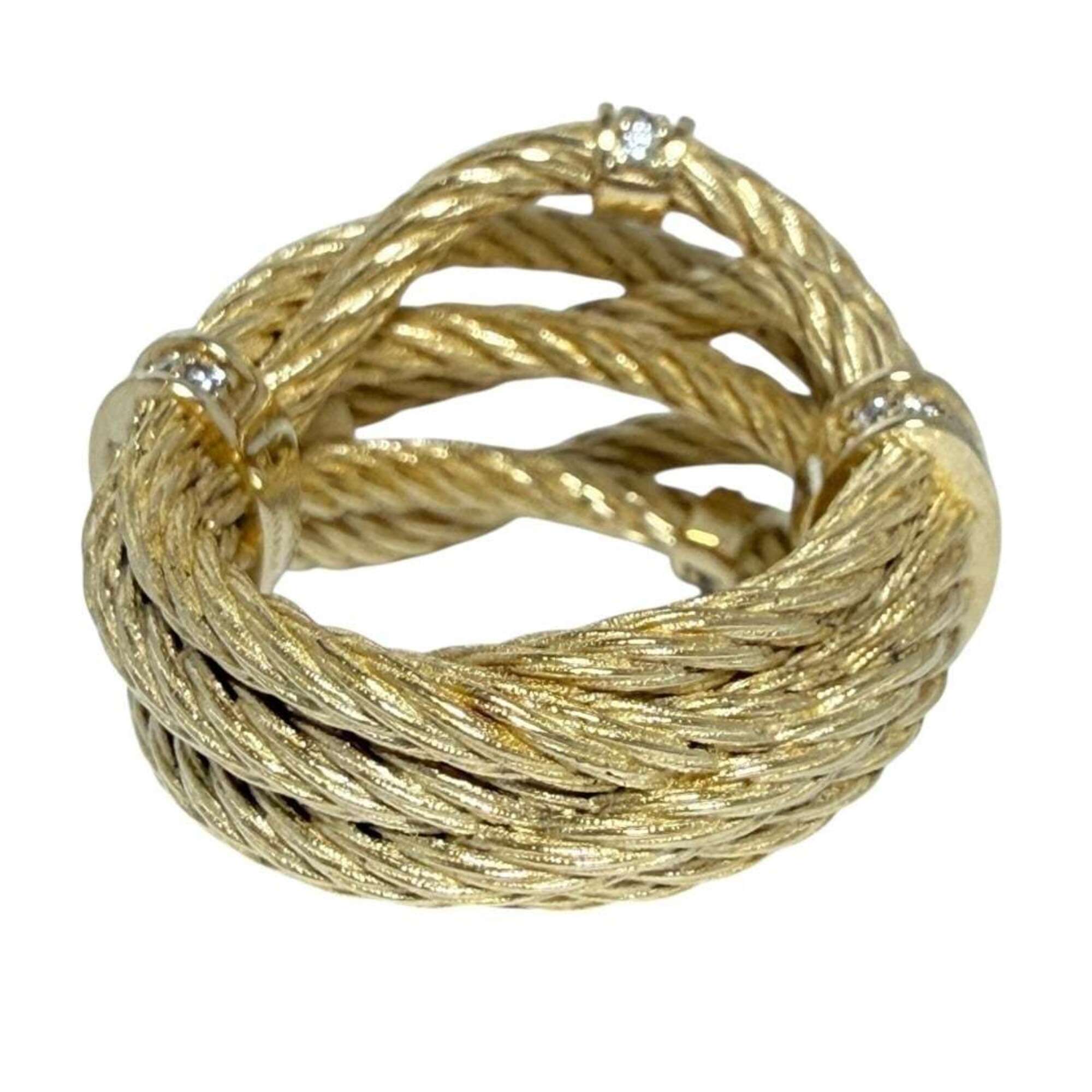 Bottega Veneta women's ring, sterling silver (925), gold color, size 12 — Like New